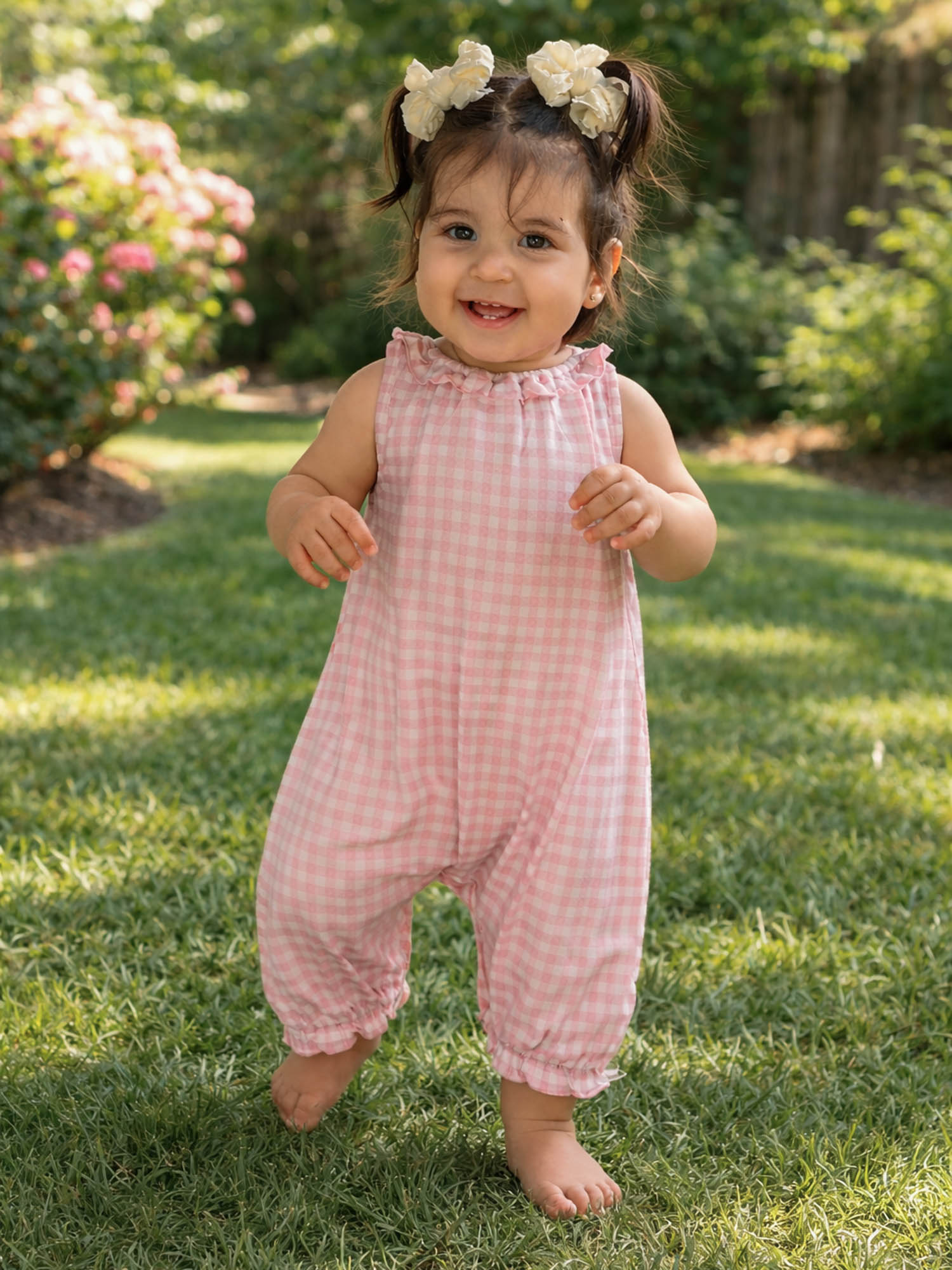 Bubble Romper - Pink Gingham