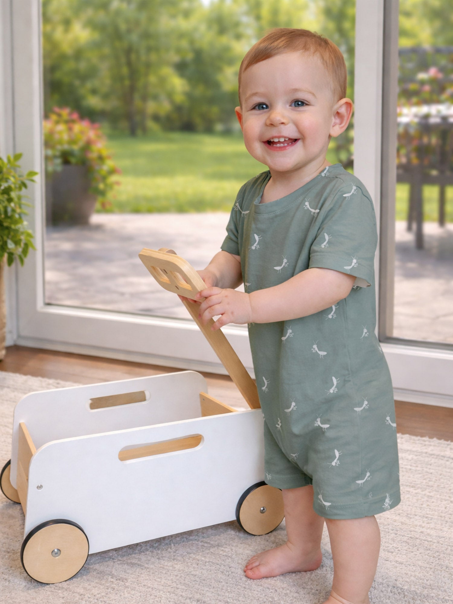 Cotton Shortie Romper - Mantis