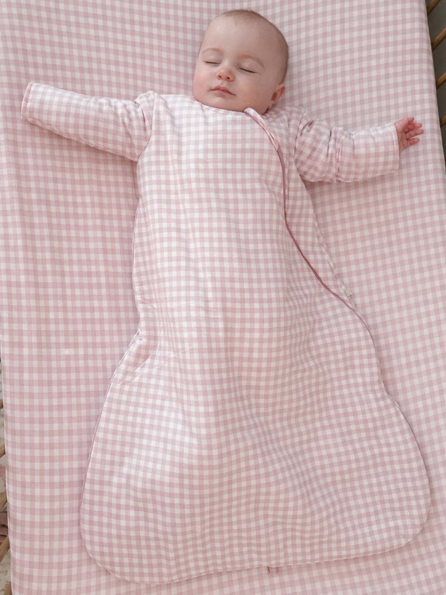 Long Sleeve Sleep Sack - Pink Gingham / 1.0 TOG
