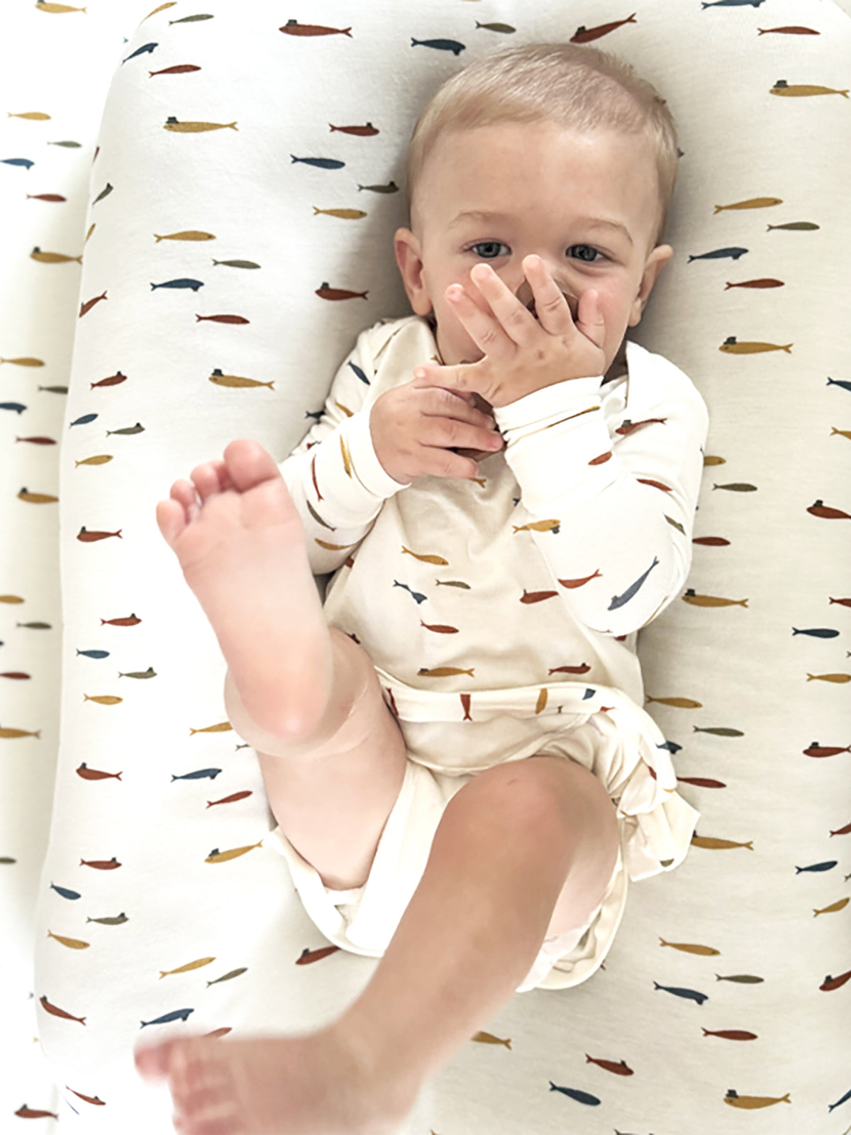 Changing Pad Cover - Fish with a Hat