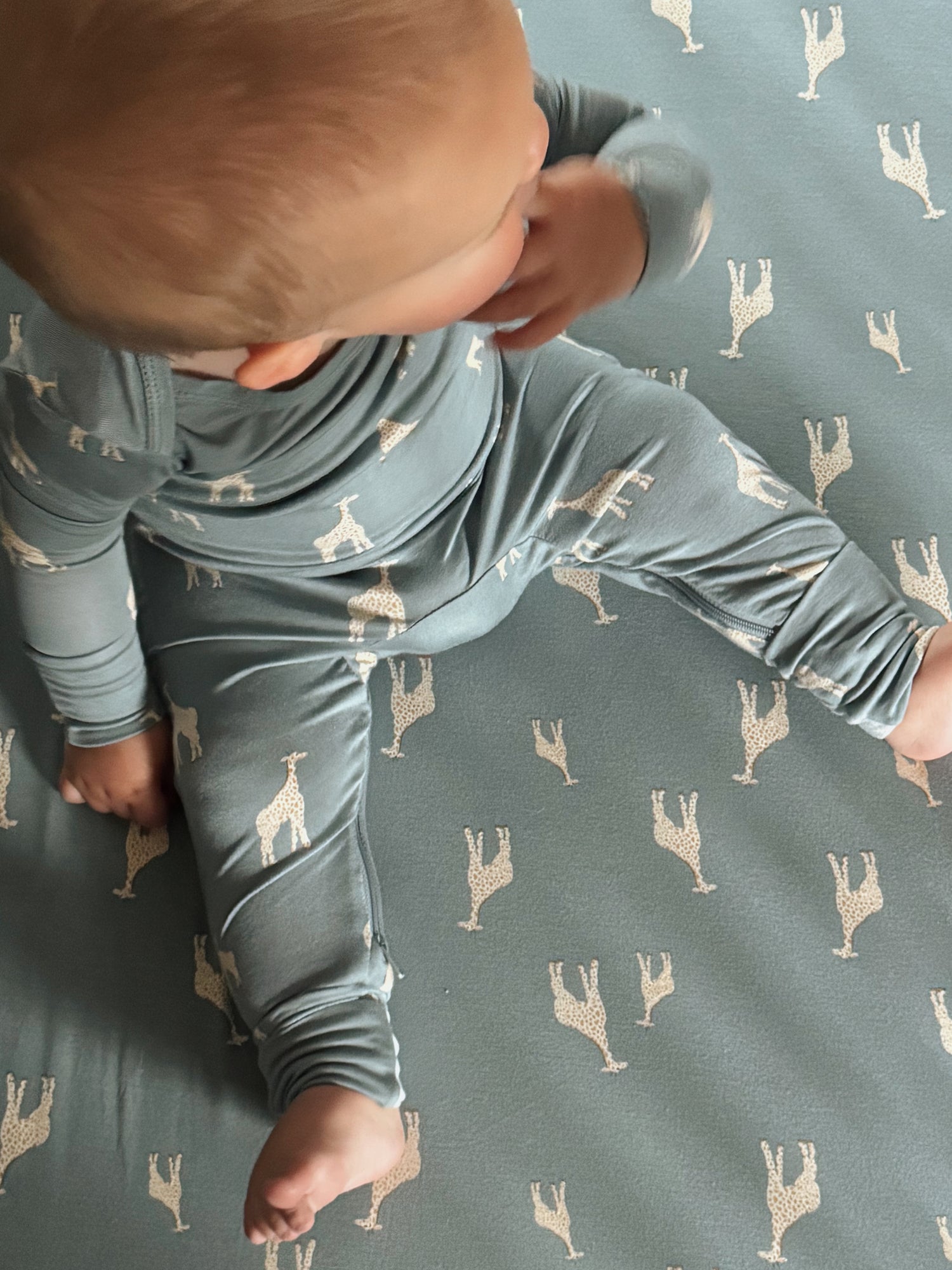 Convertible Pajama - Giraffe Moss