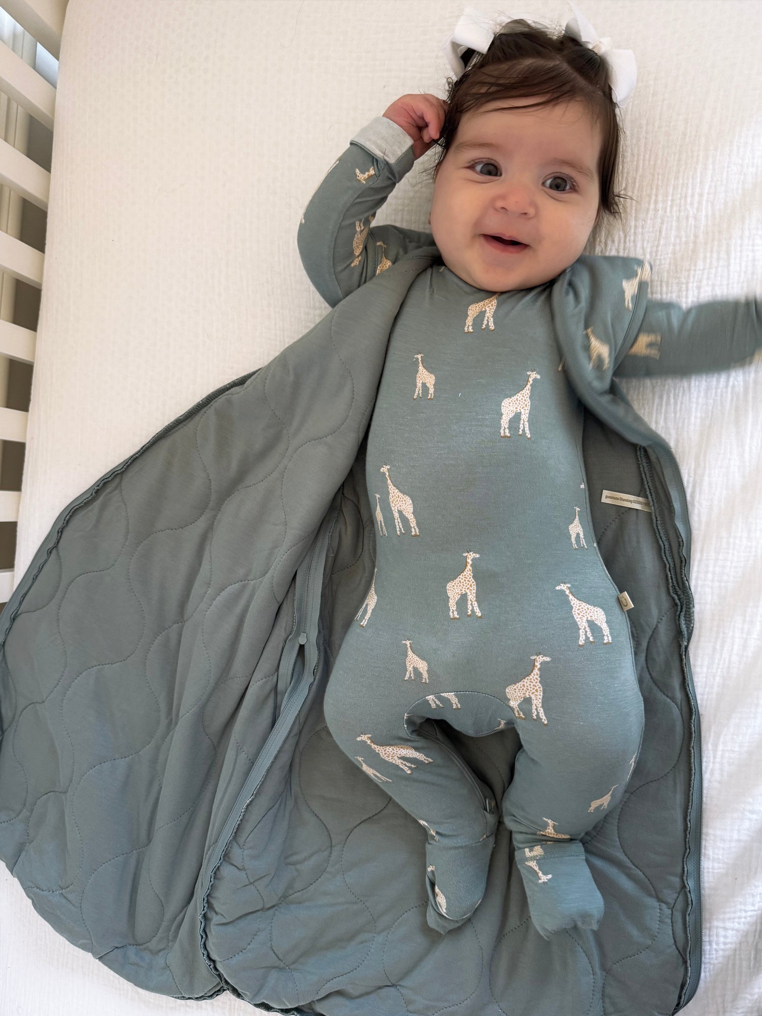 Convertible Pajama - Giraffe Moss
