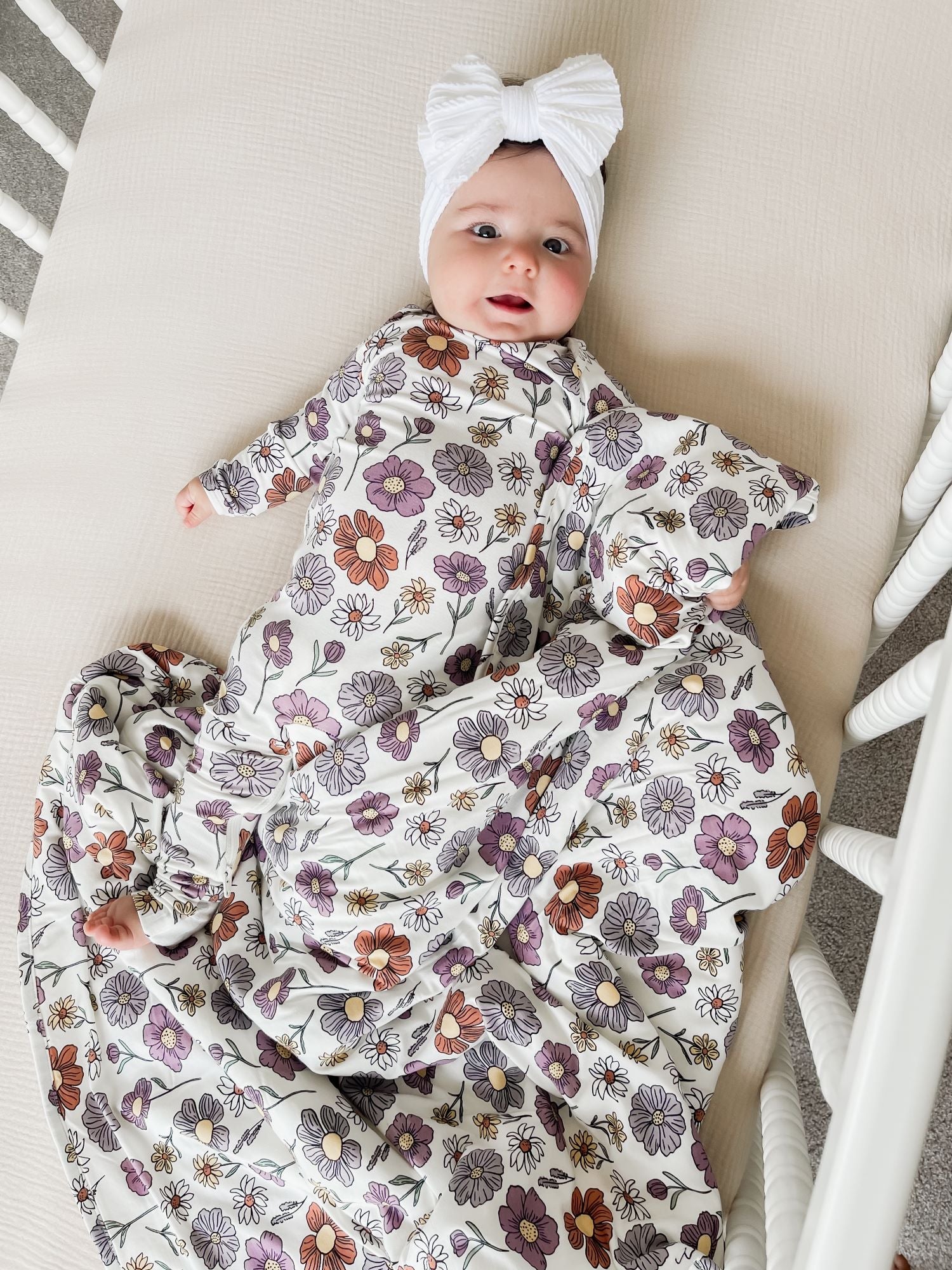 Long Sleeve Transitional Swaddle Sack - Bouquet / 2.5 TOG