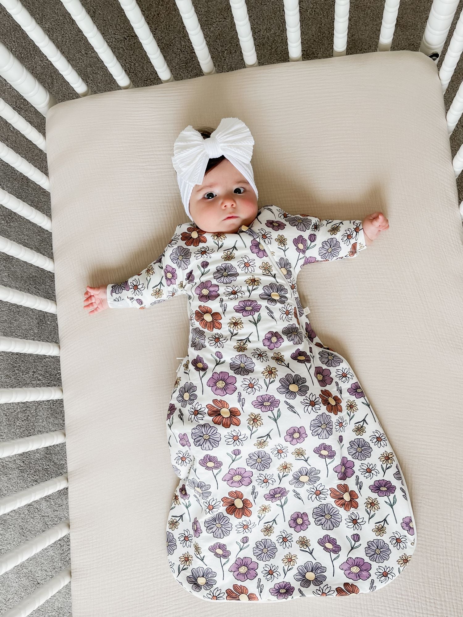 Long Sleeve Transitional Swaddle Sack - Bouquet / 2.5 TOG