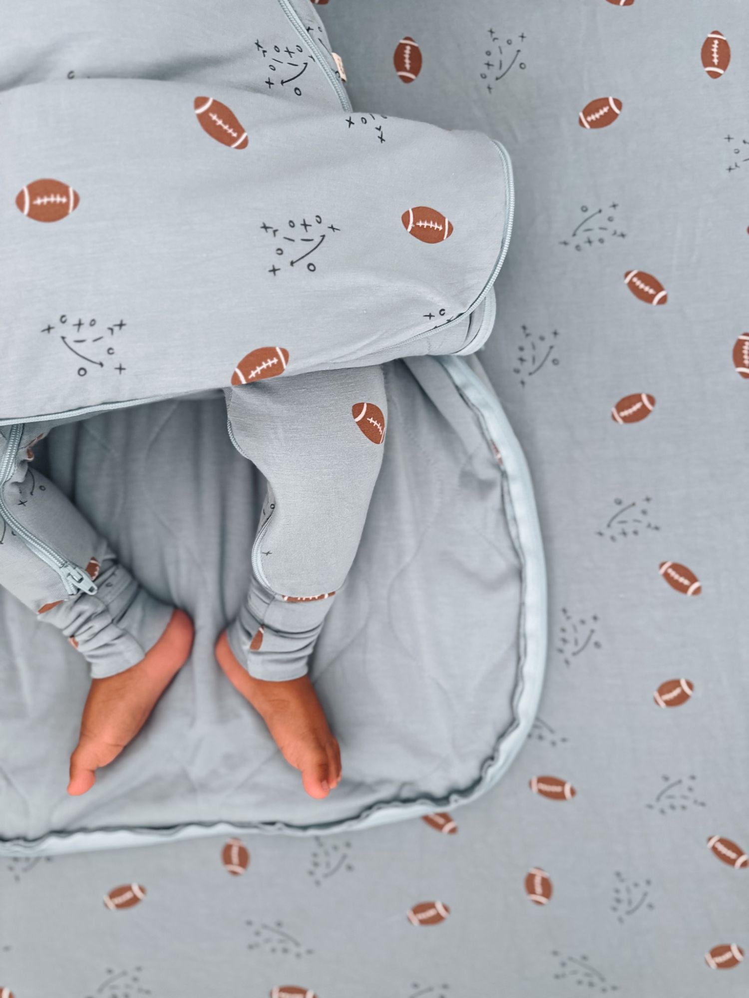 Long Sleeve Transitional Swaddle Sack - Football / 2.5 TOG