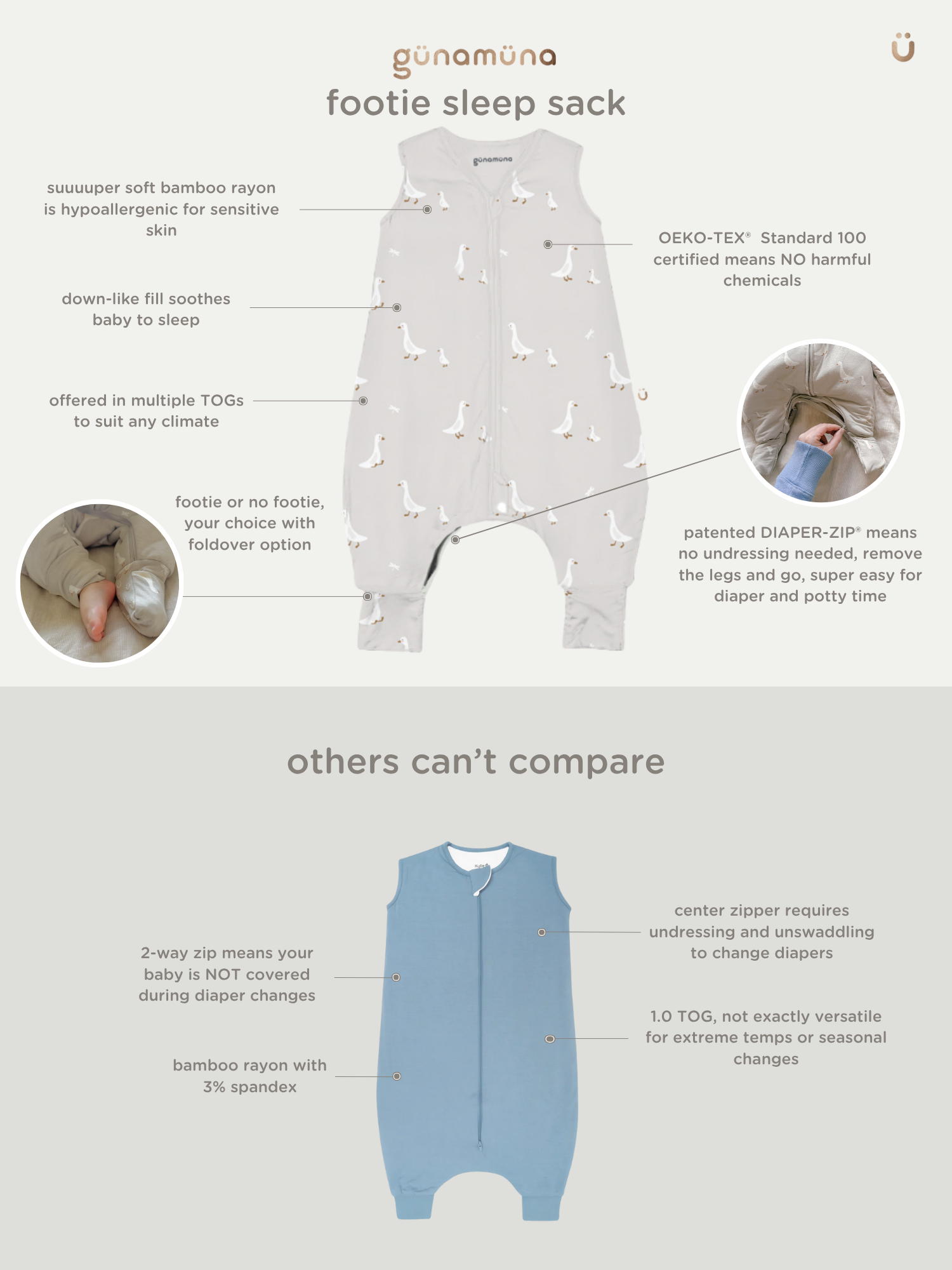 Footie Sleep Sack - Hush / 2.5 TOG