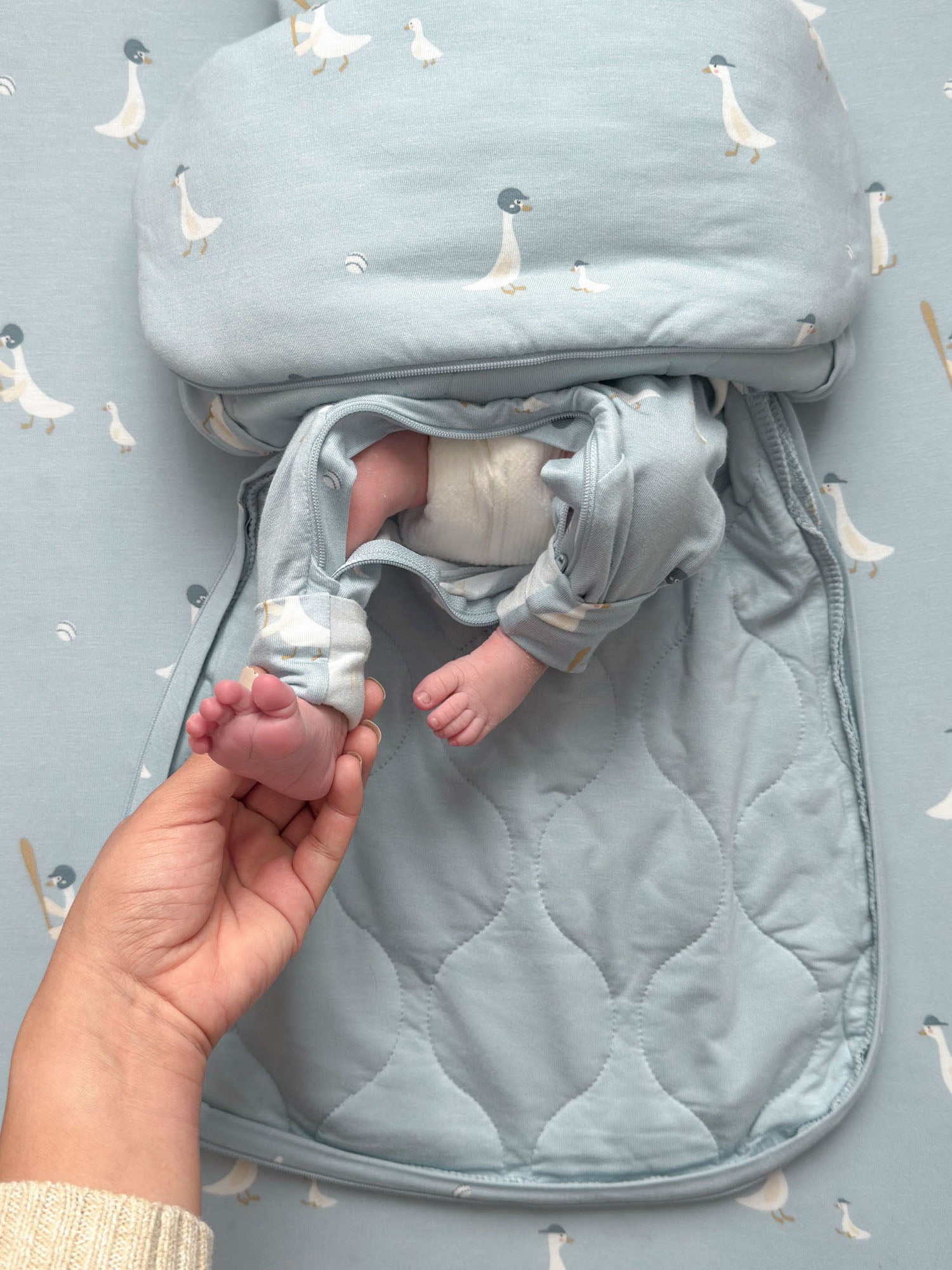 Swaddle Sleep Sack - Baseball Goose/ 0.5 TOG