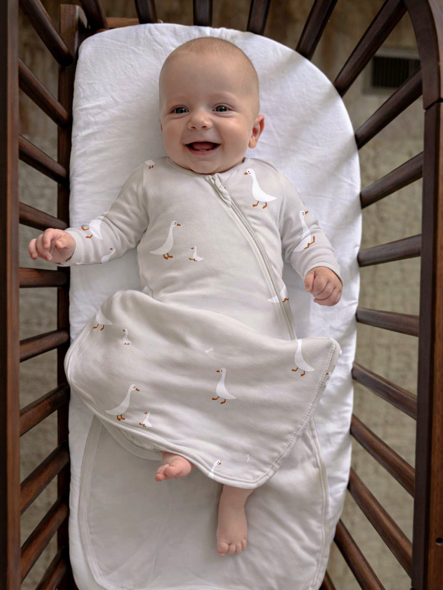 Long Sleeve Swaddle Sleep Sack - Goose/ 1.0 TOG