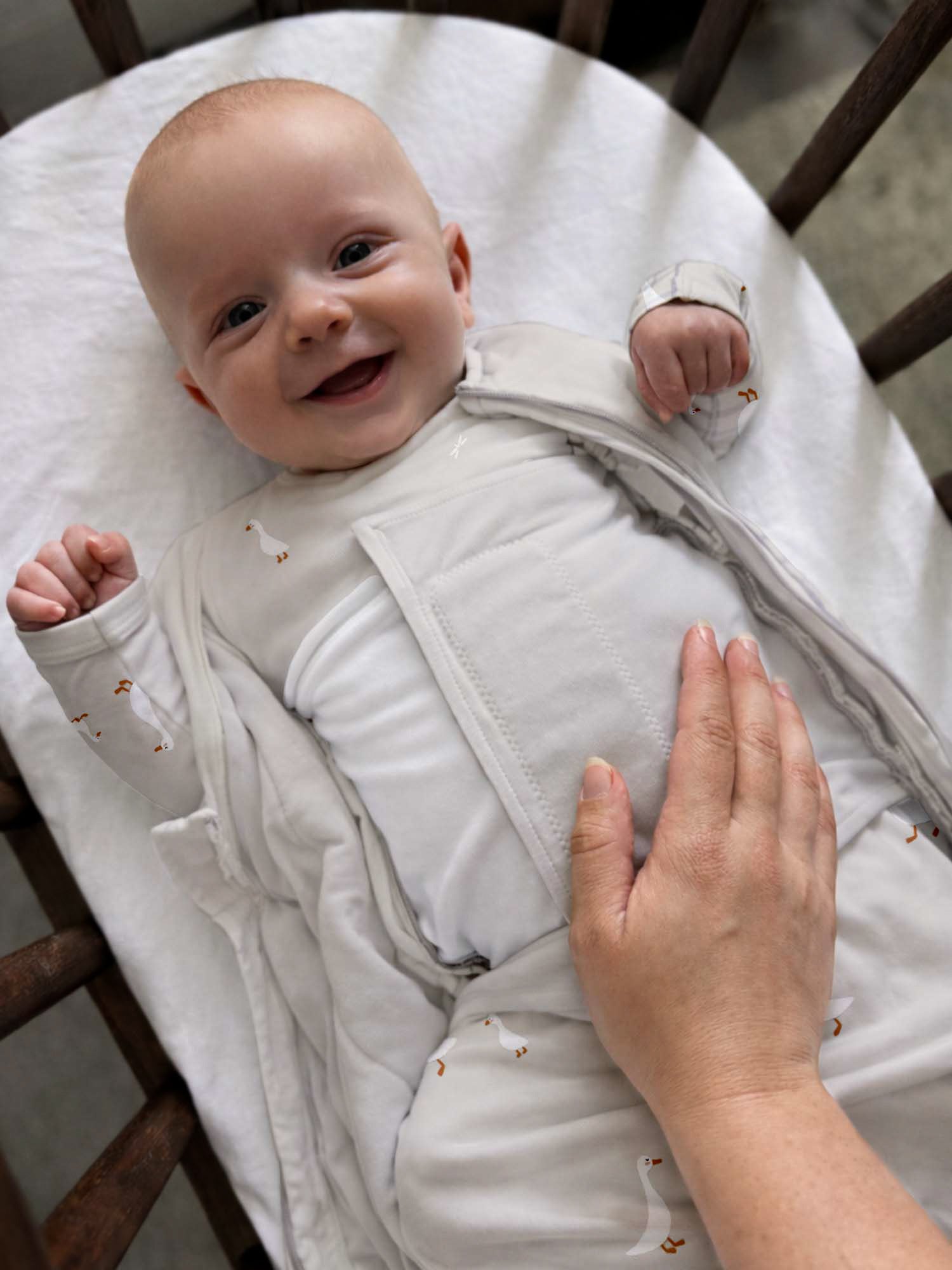 Long Sleeve Swaddle Sleep Sack - Goose/ 1.0 TOG