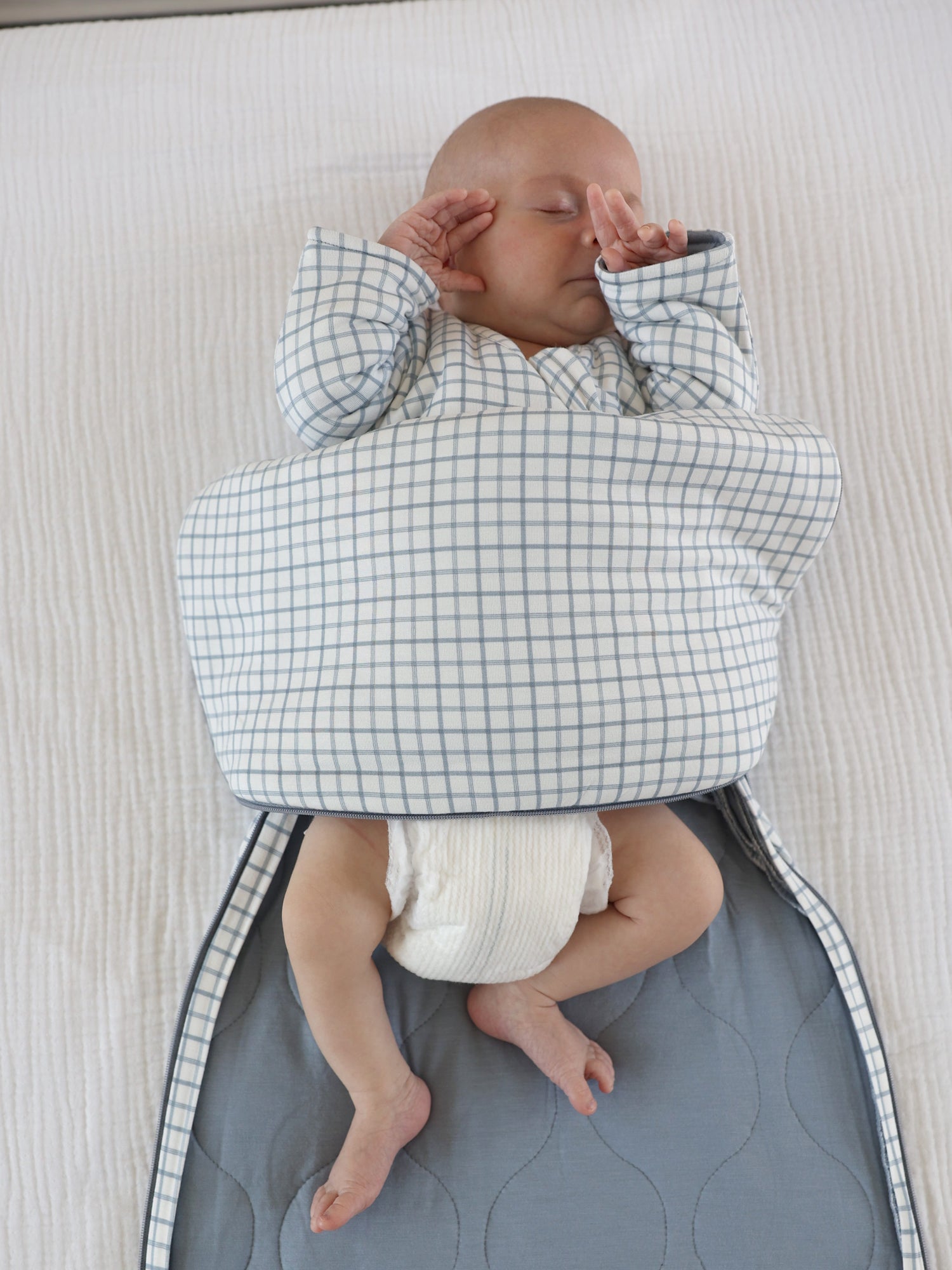 Long Sleeve Swaddle Sleep Sack - Checkmate / 1.0 TOG