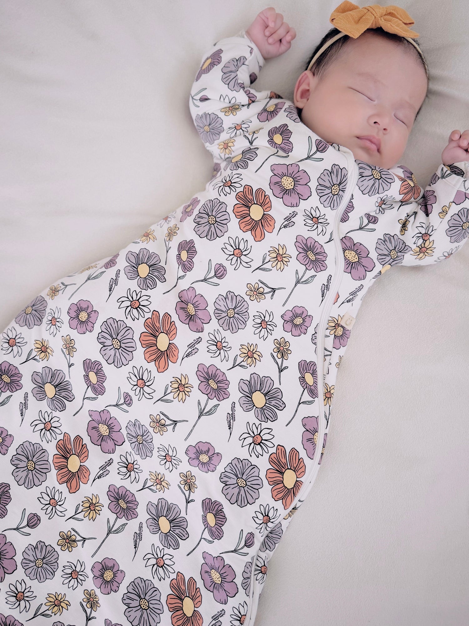 Long Sleeve Transitional Swaddle Sack - Bouquet / 2.5 TOG