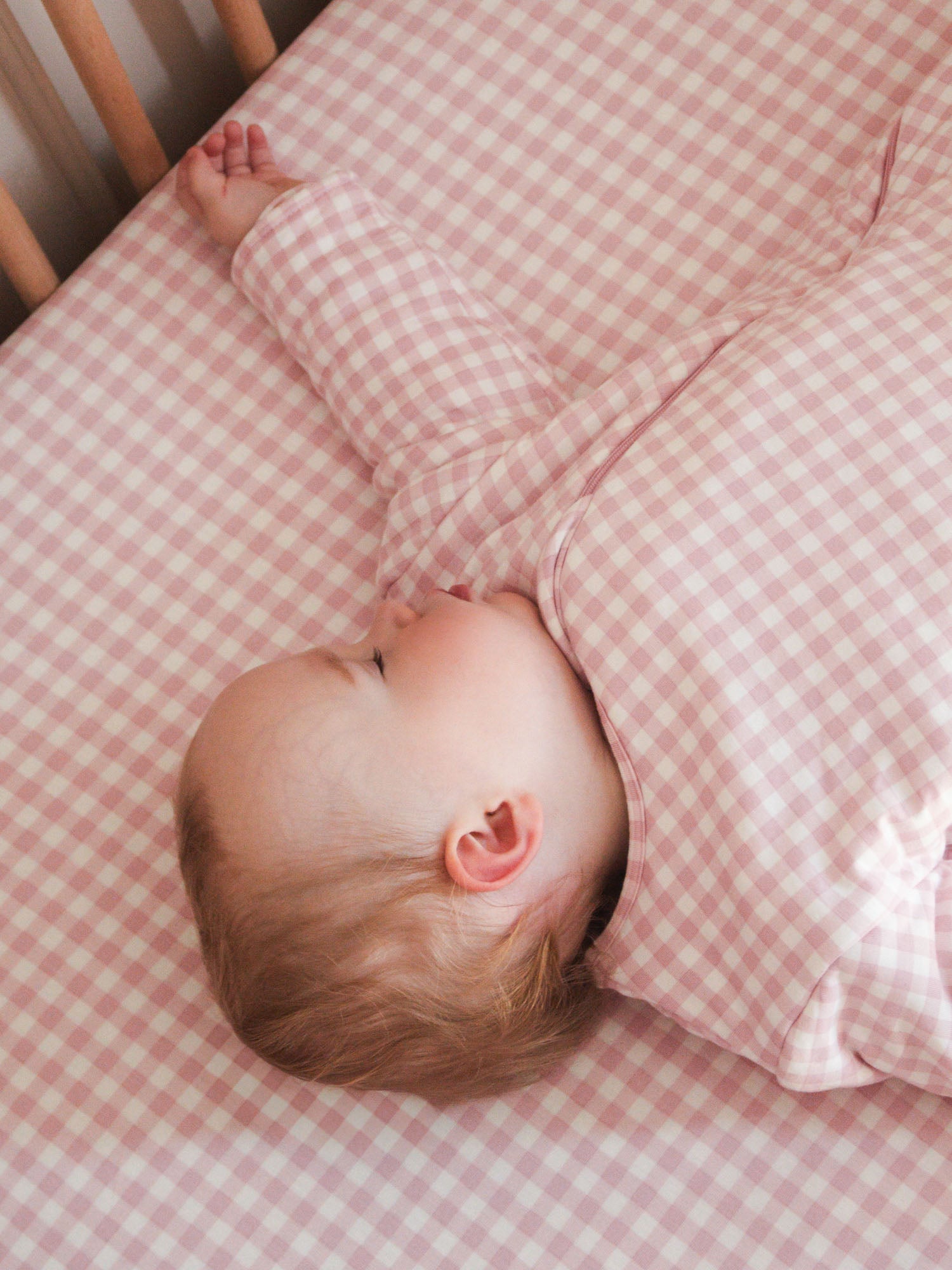 Long Sleeve Sleep Sack - Pink Gingham / 0.5 TOG