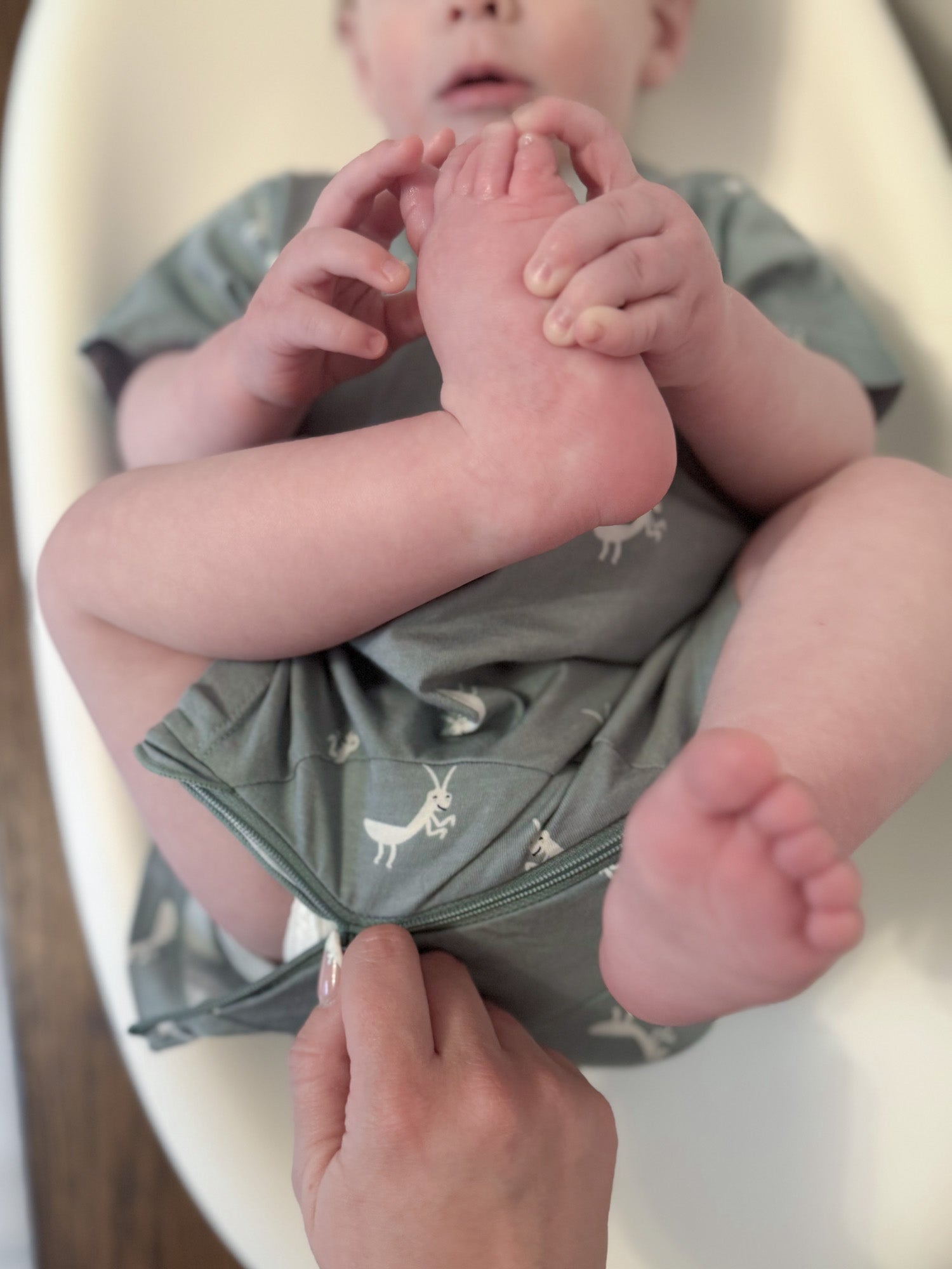 Cotton Shortie Romper - Mantis