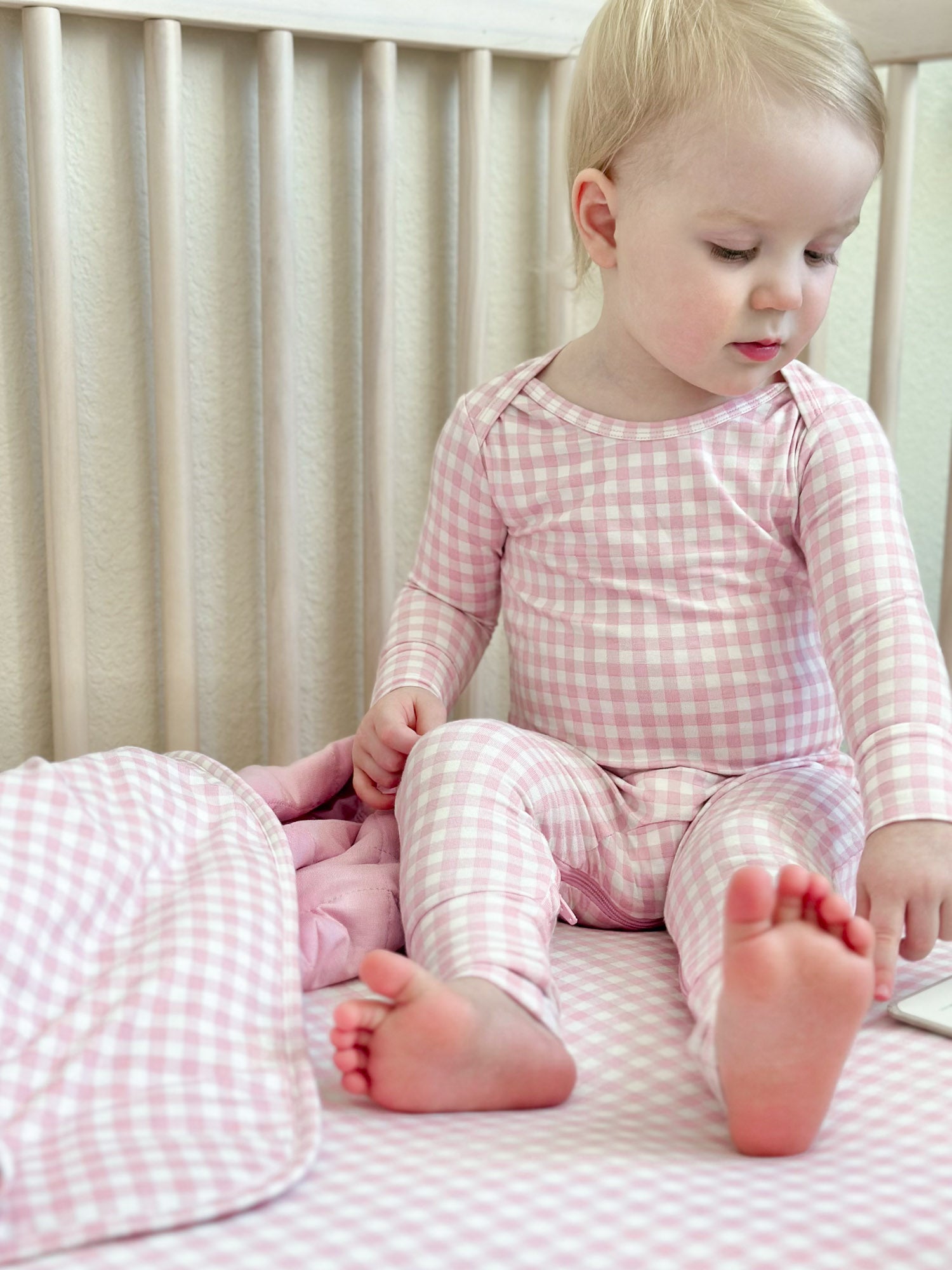 Convertible Pajama - Pink Gingham