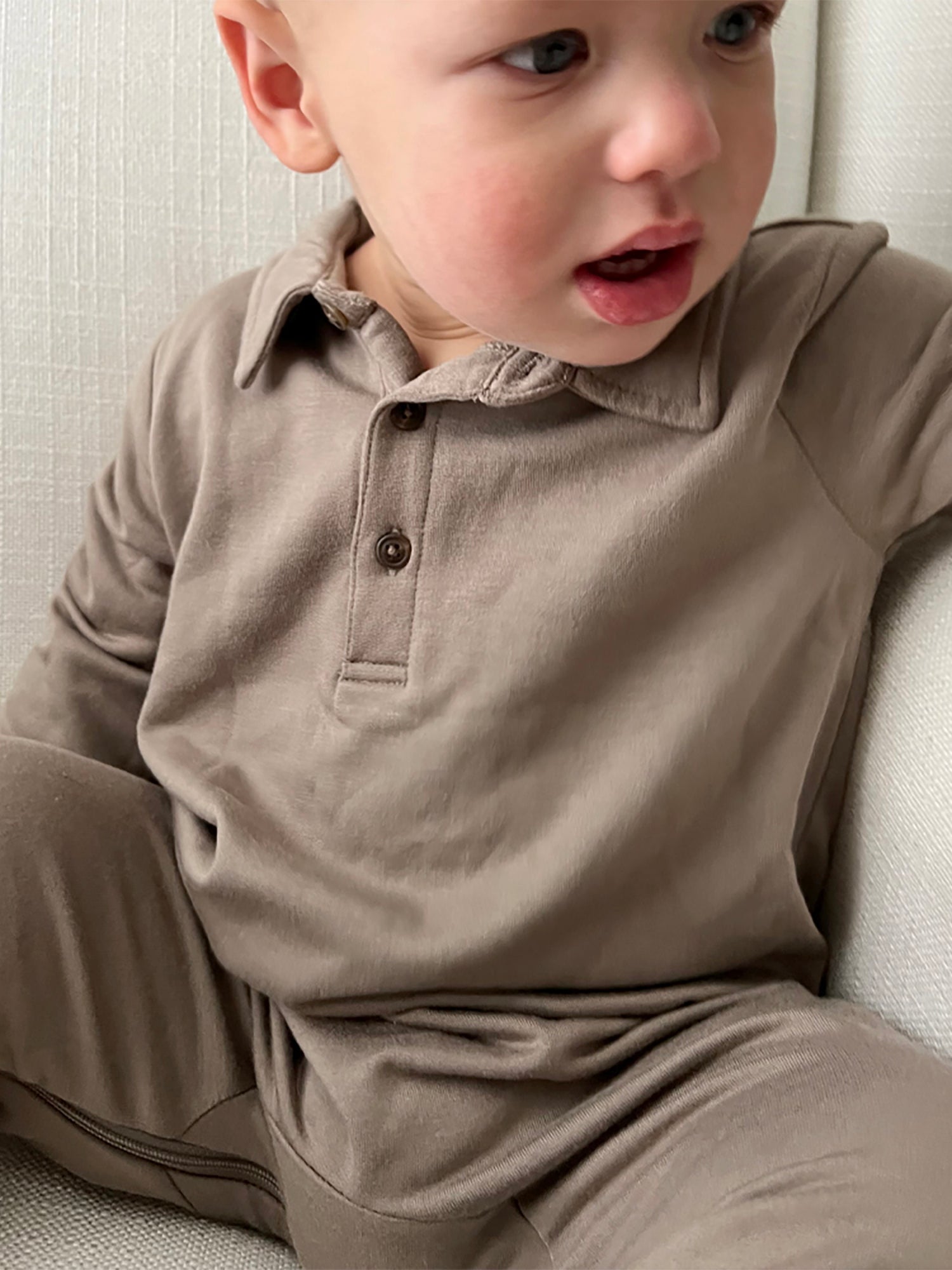 Fleece Collared Jumpsuit - Maple