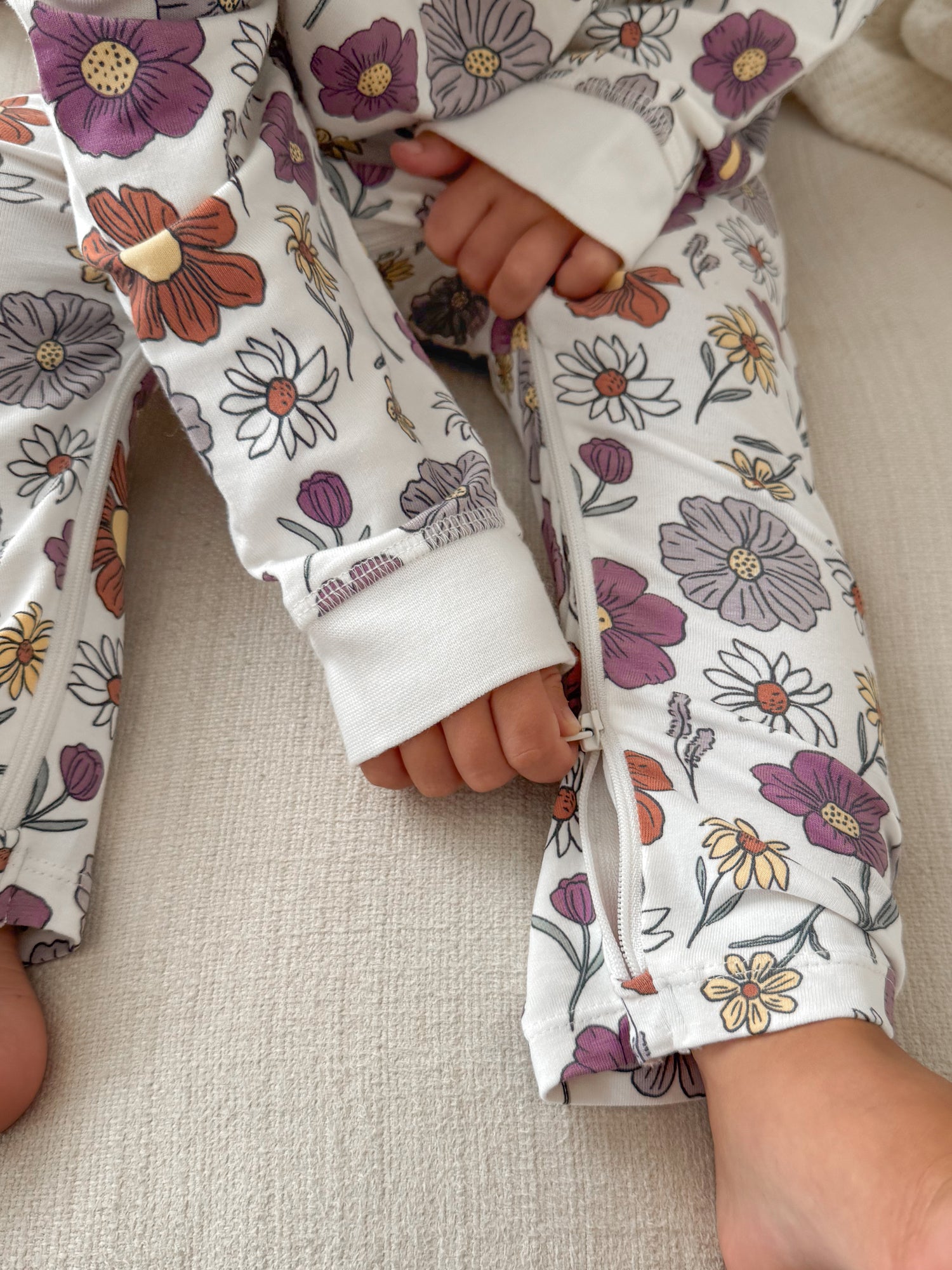 Fleece Two Piece Ruffled Sweatsuit - Bouquet