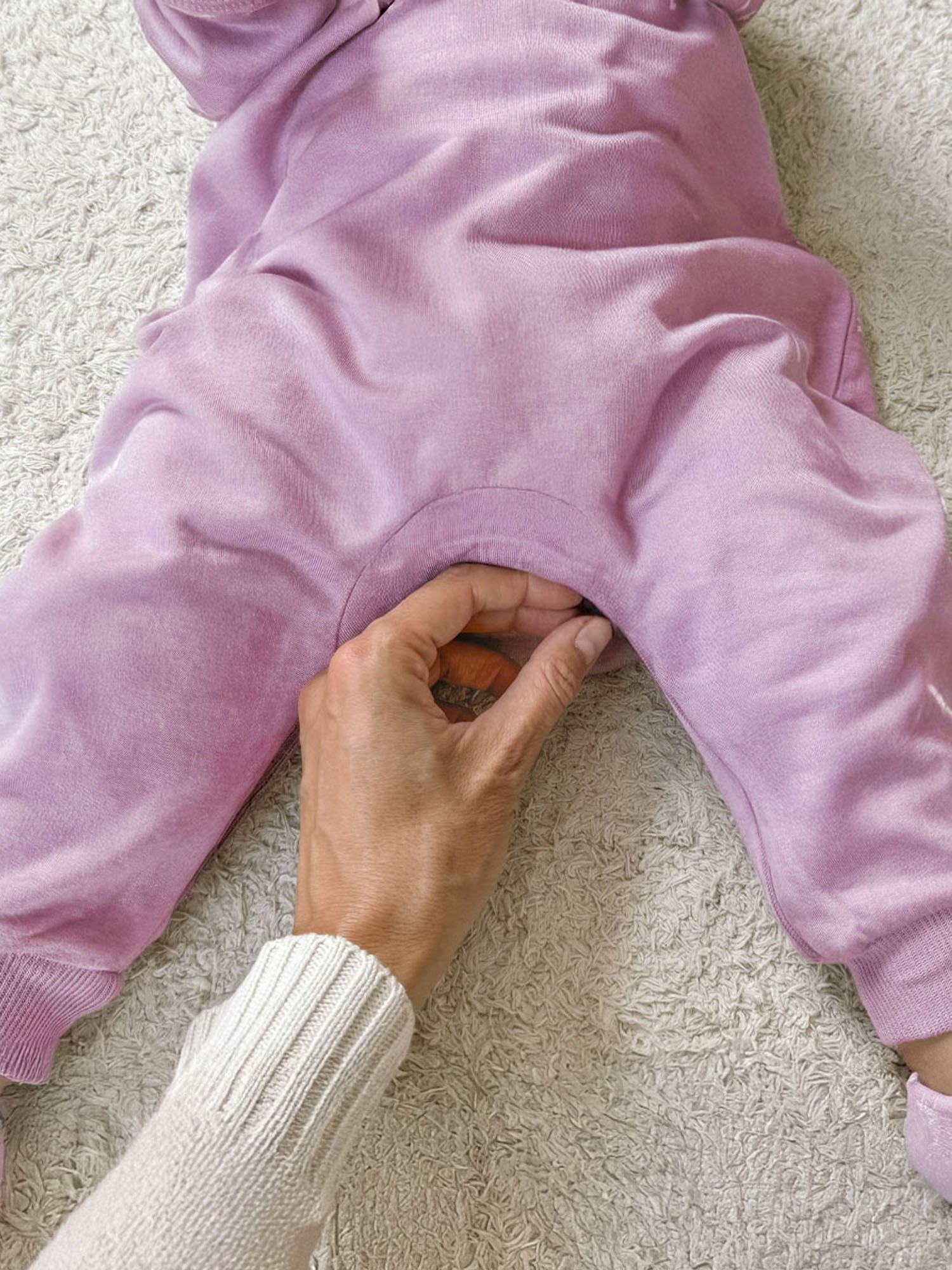 Long Sleeve Cotton Jumpsuit - Poppy