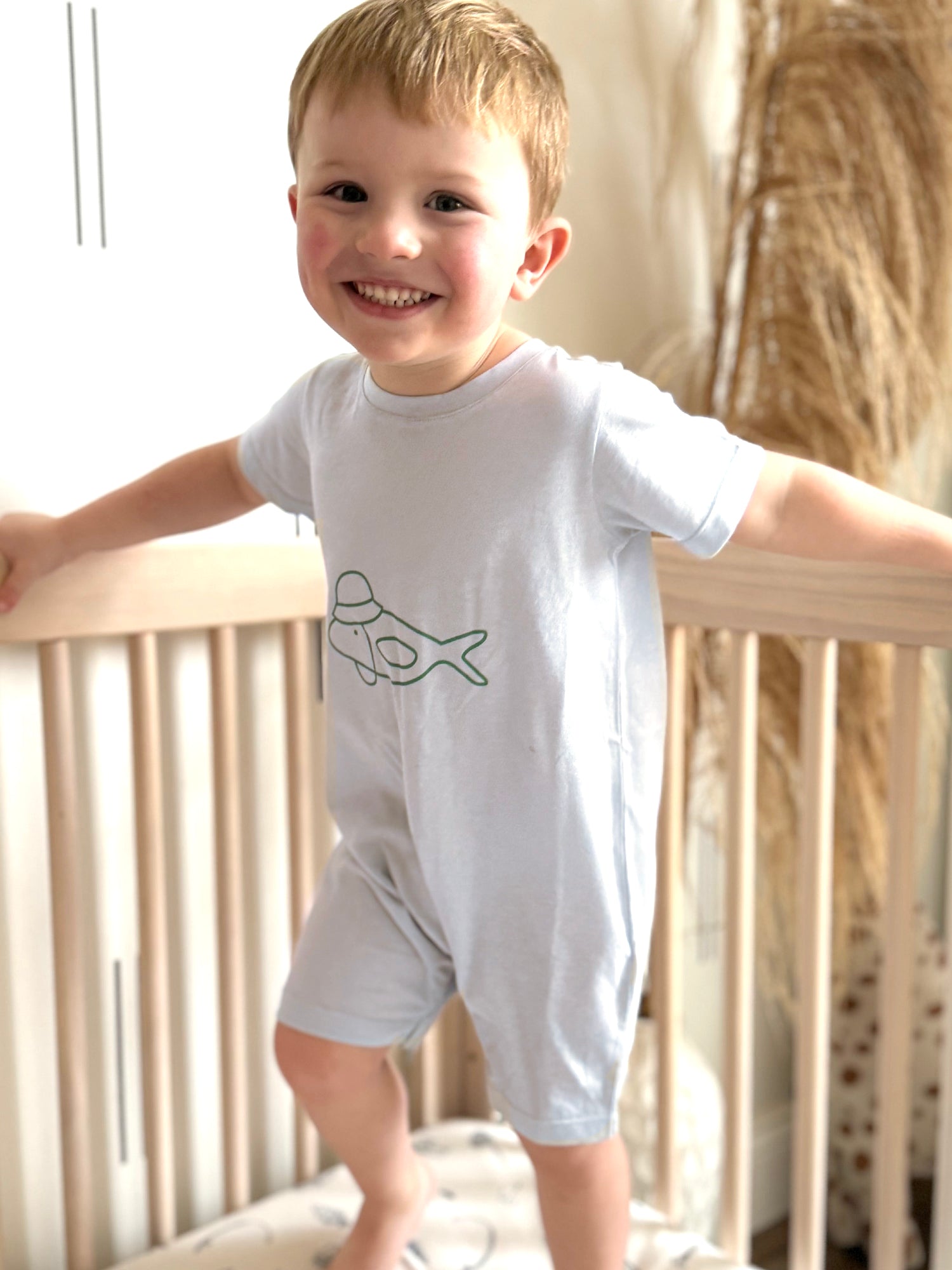 Cotton Shortie Romper - Bucket Hat