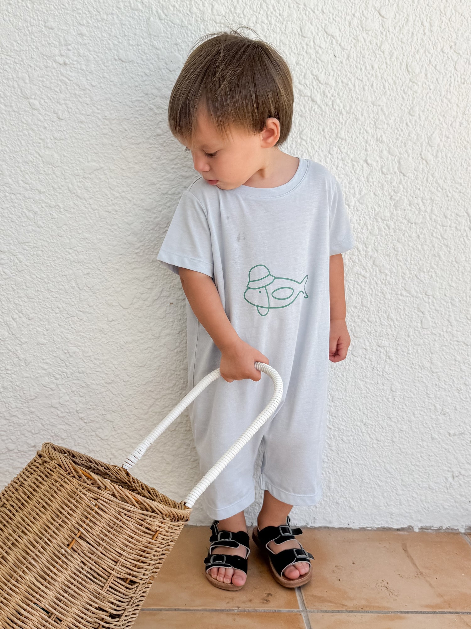 Cotton Shortie Romper - Bucket Hat