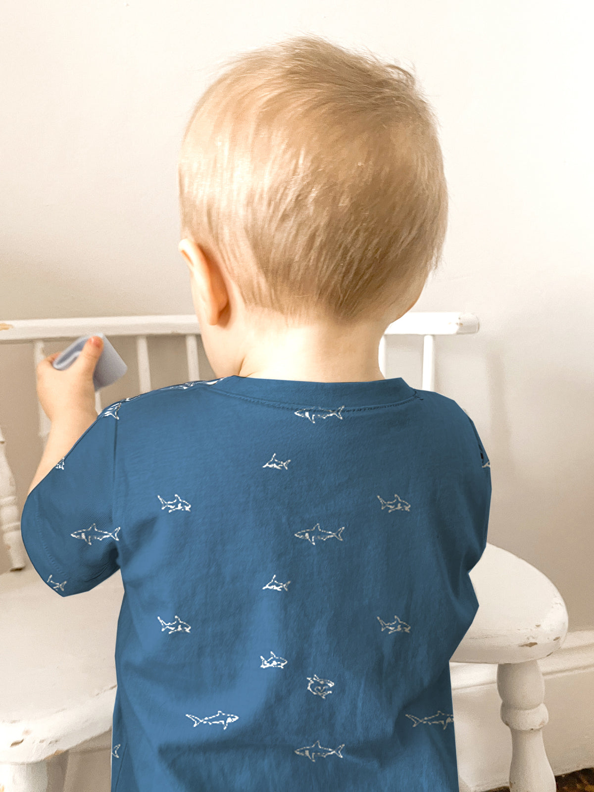 Cotton Shortie Romper - Sharks