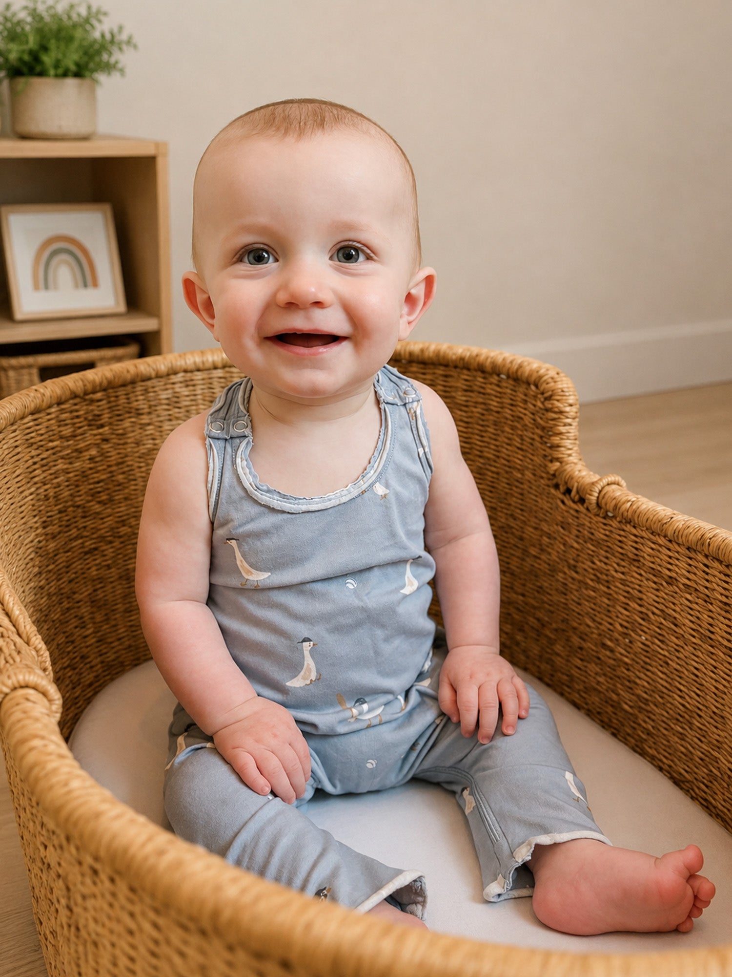 Tank Romper - Baseball Goose