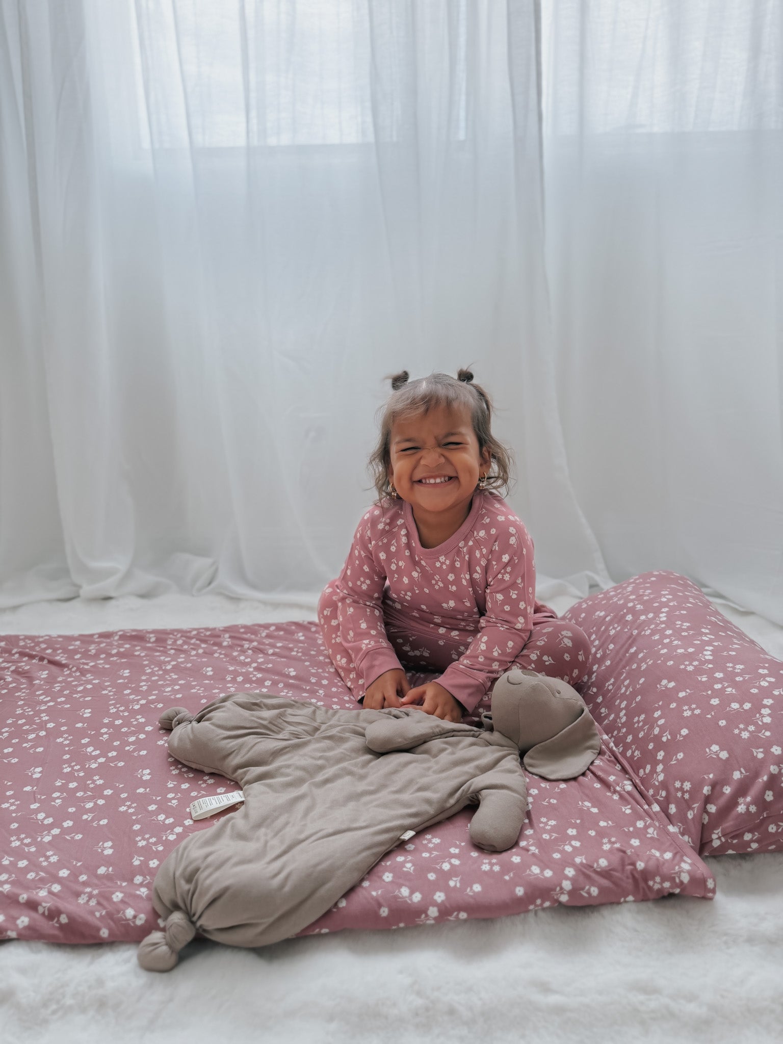 Fleece Two Piece Ruffled Sweatsuit - Mini Floral