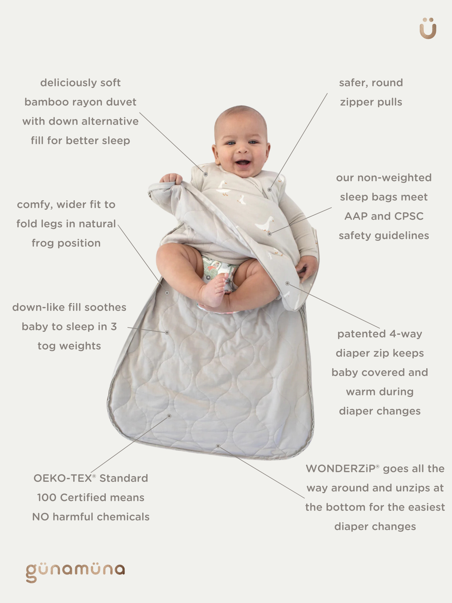 Long Sleeve Sleep Sack - Magnolia / 1.0 TOG