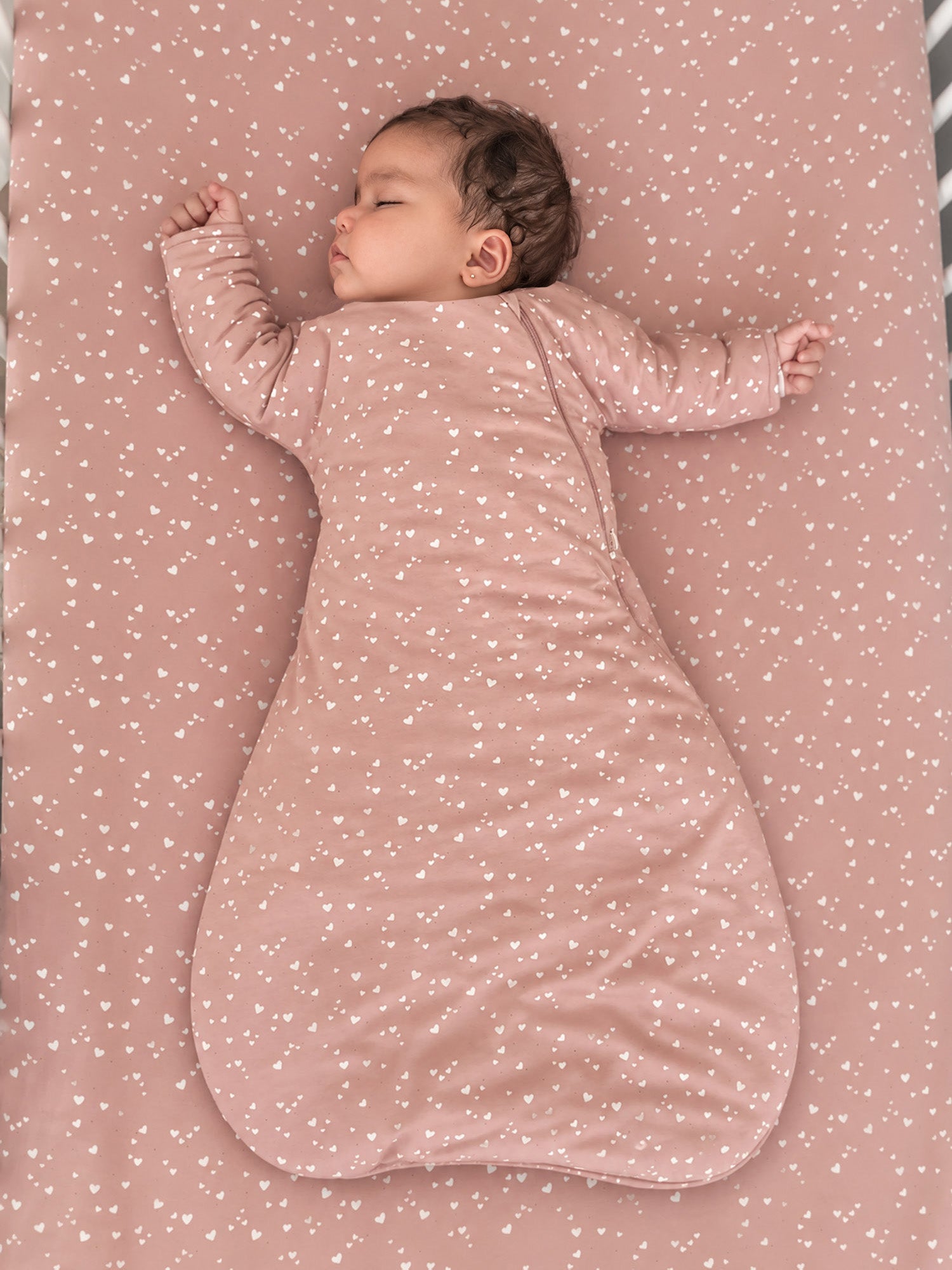 Long Sleeve Transitional Swaddle Sack - Hearts / 1.0 TOG