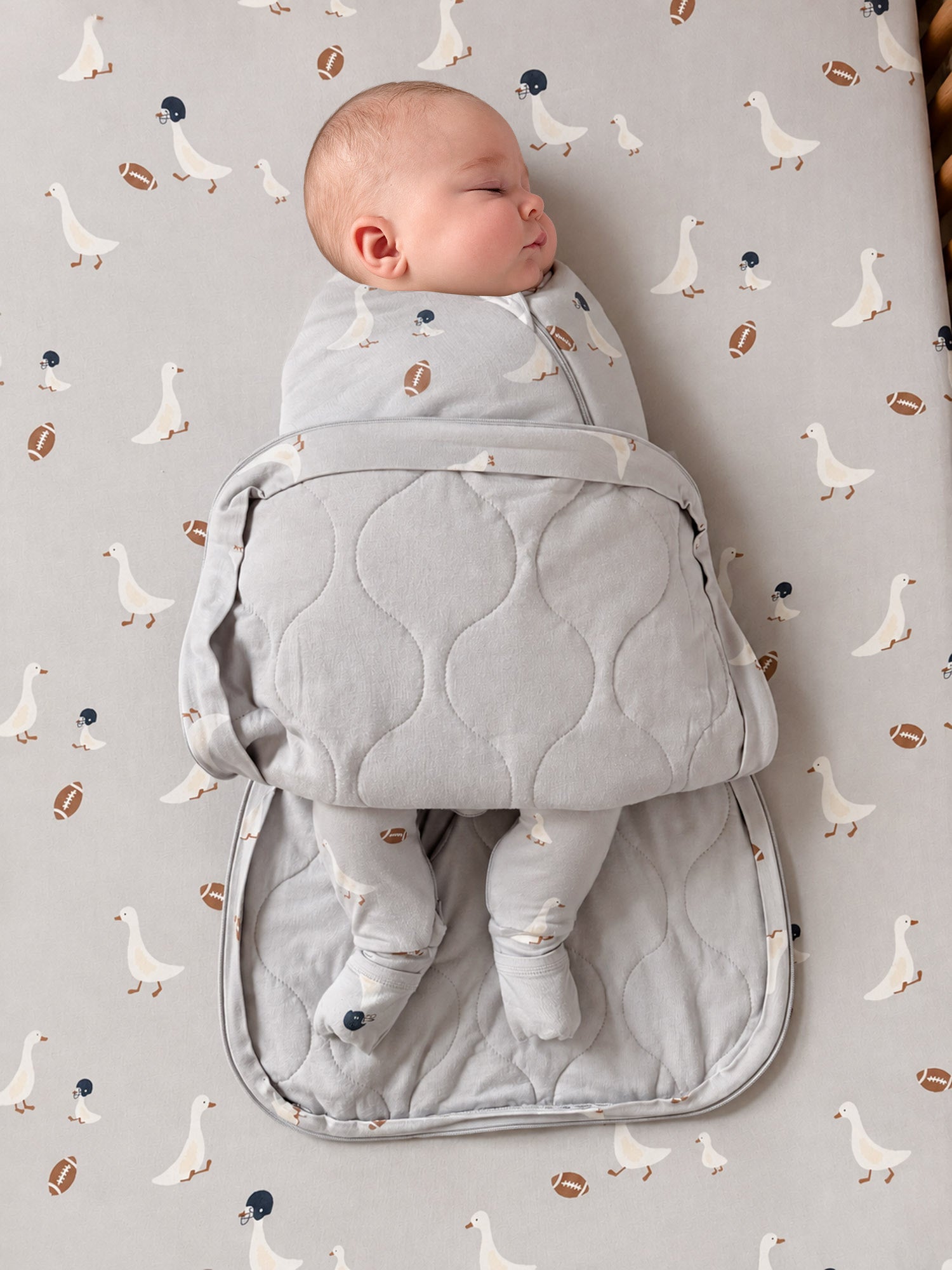Swaddle Sleep Sack - Football Goose / 1.0 TOG