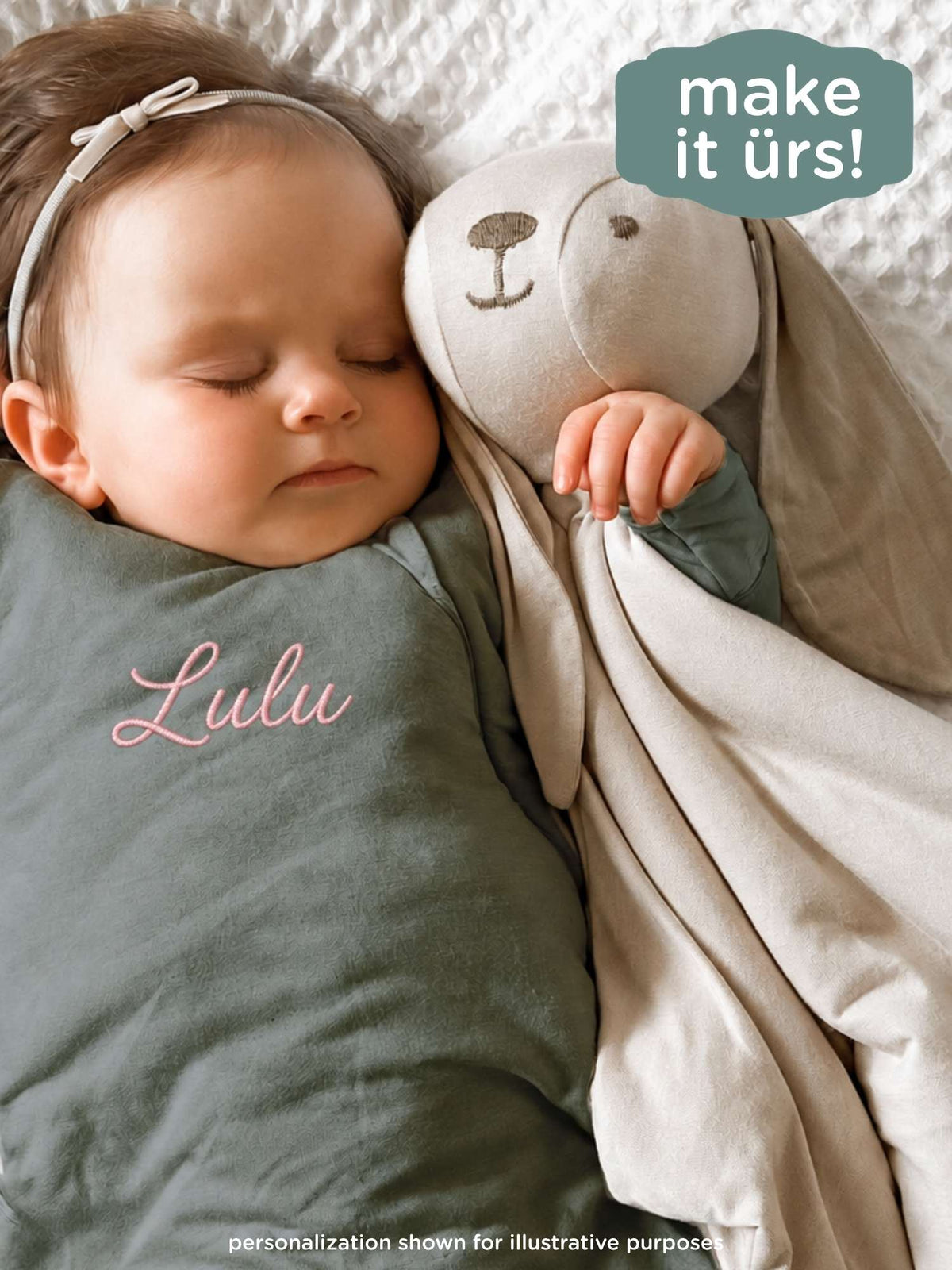 Gray sleep sack with anchor patch and full-length sleeves