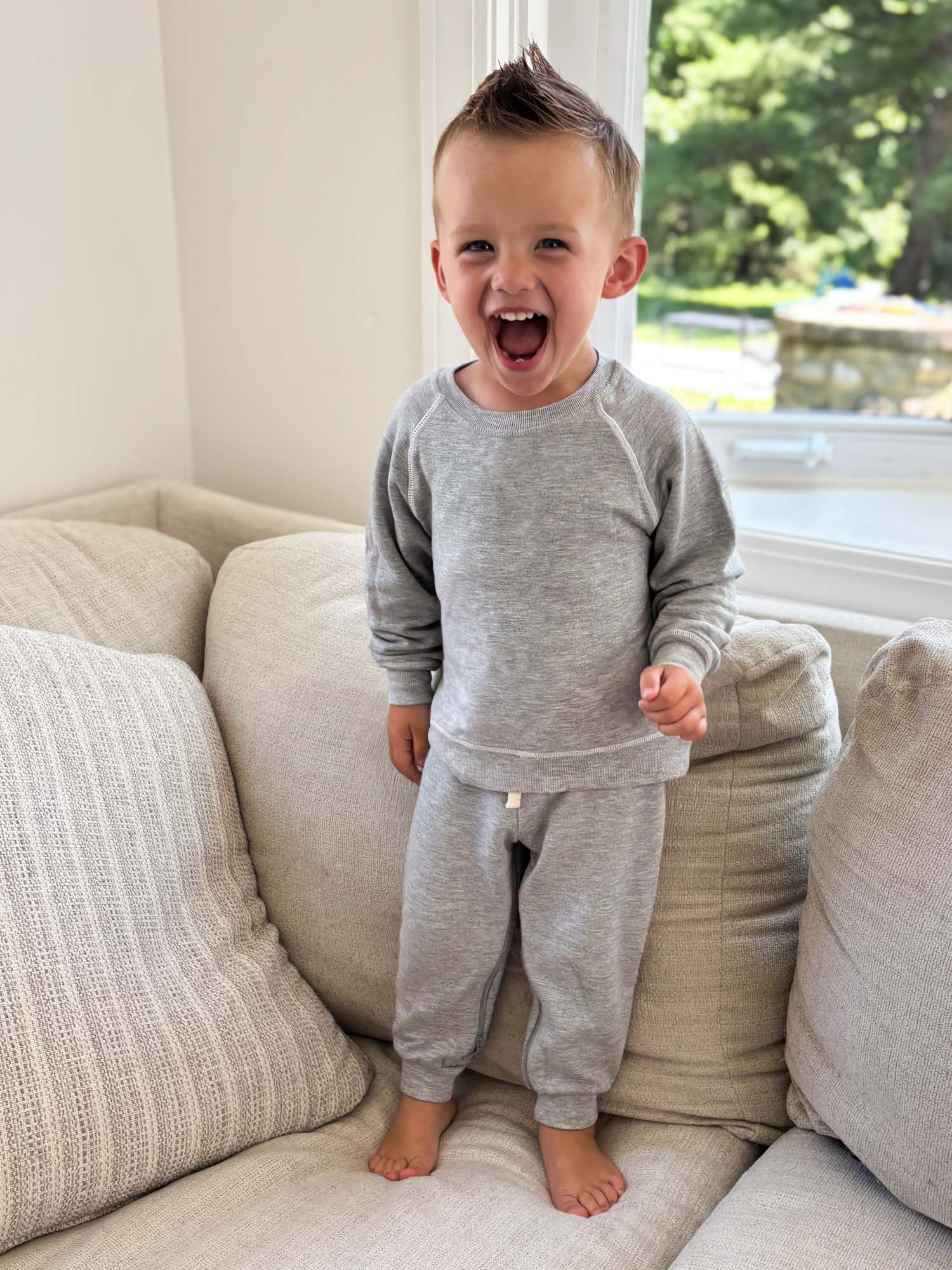 Fleece Sweatsuit - Heather Grey