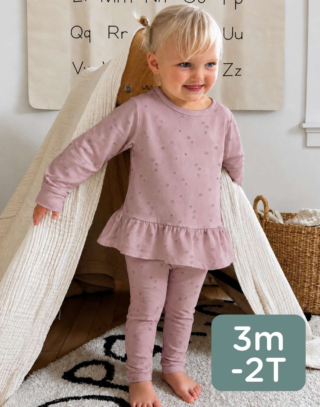 fall/winter fleece ruffled sweatsuit