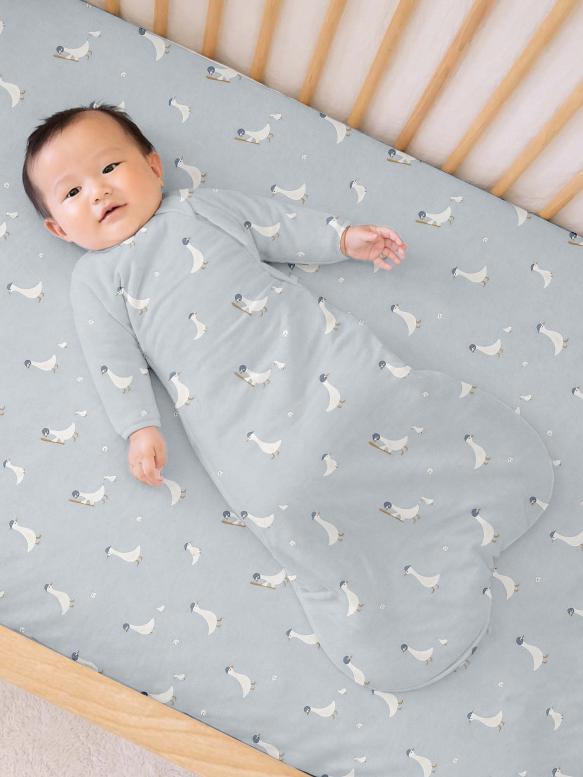 Long Sleeve Transitional Swaddle Sack - Baseball Goose / 1.0 TOG