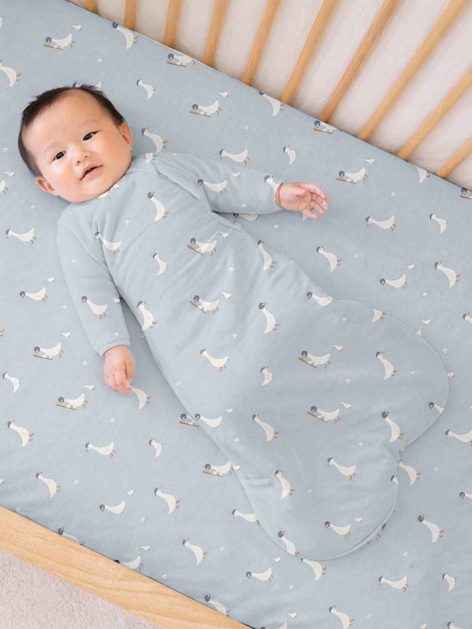 Long Sleeve Transitional Swaddle Sack - Baseball Goose / 1.0 TOG