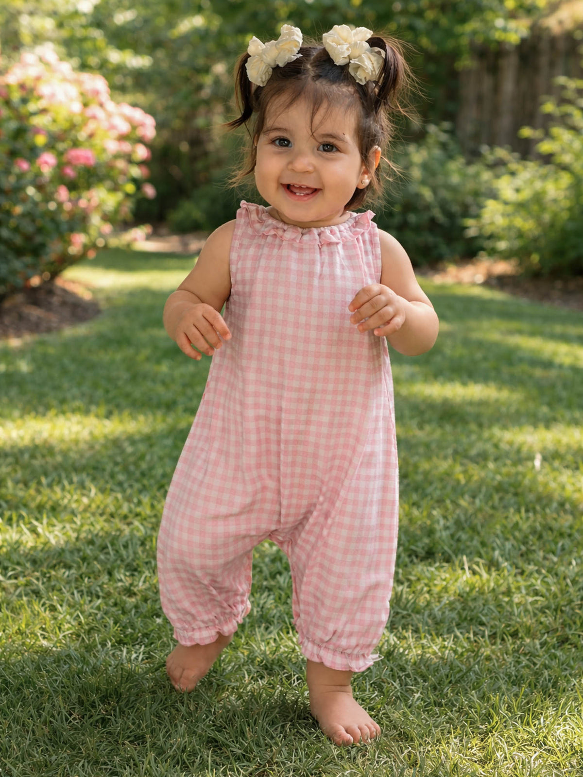 Bubble Romper - Pink Gingham