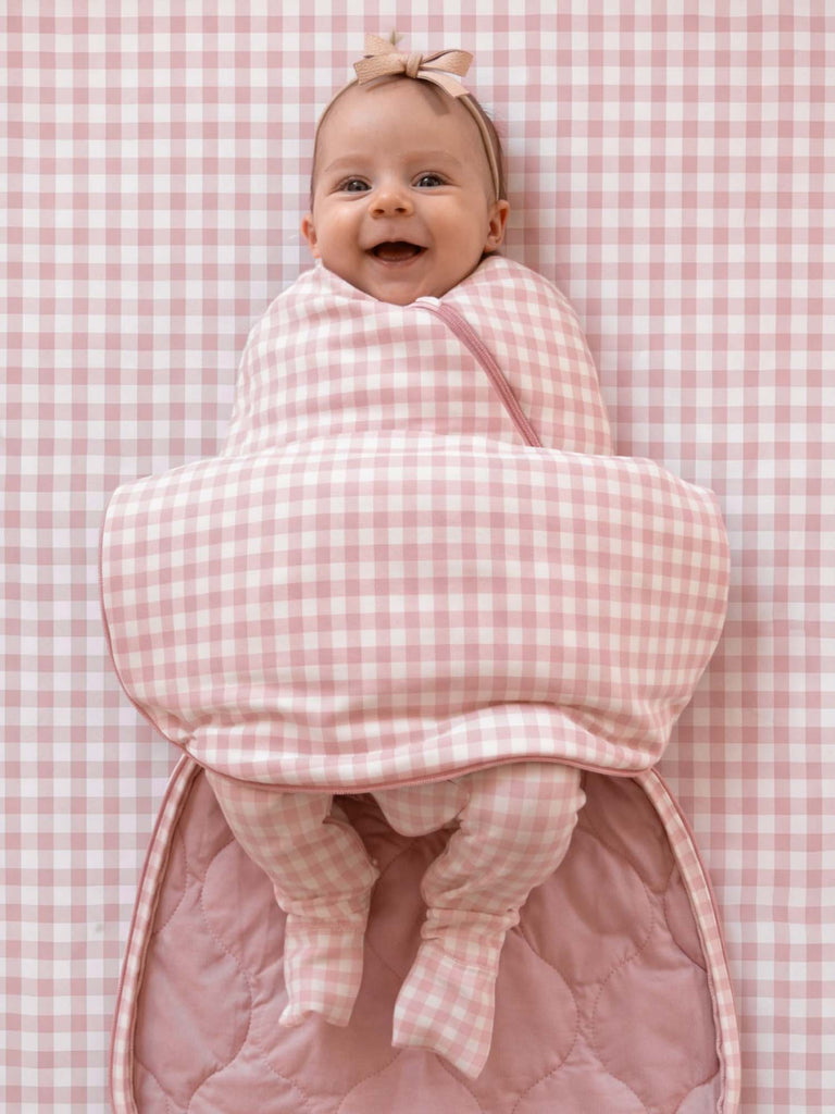 Swaddle Sleep Sack - Pink Gingham / 1.0 TOG
