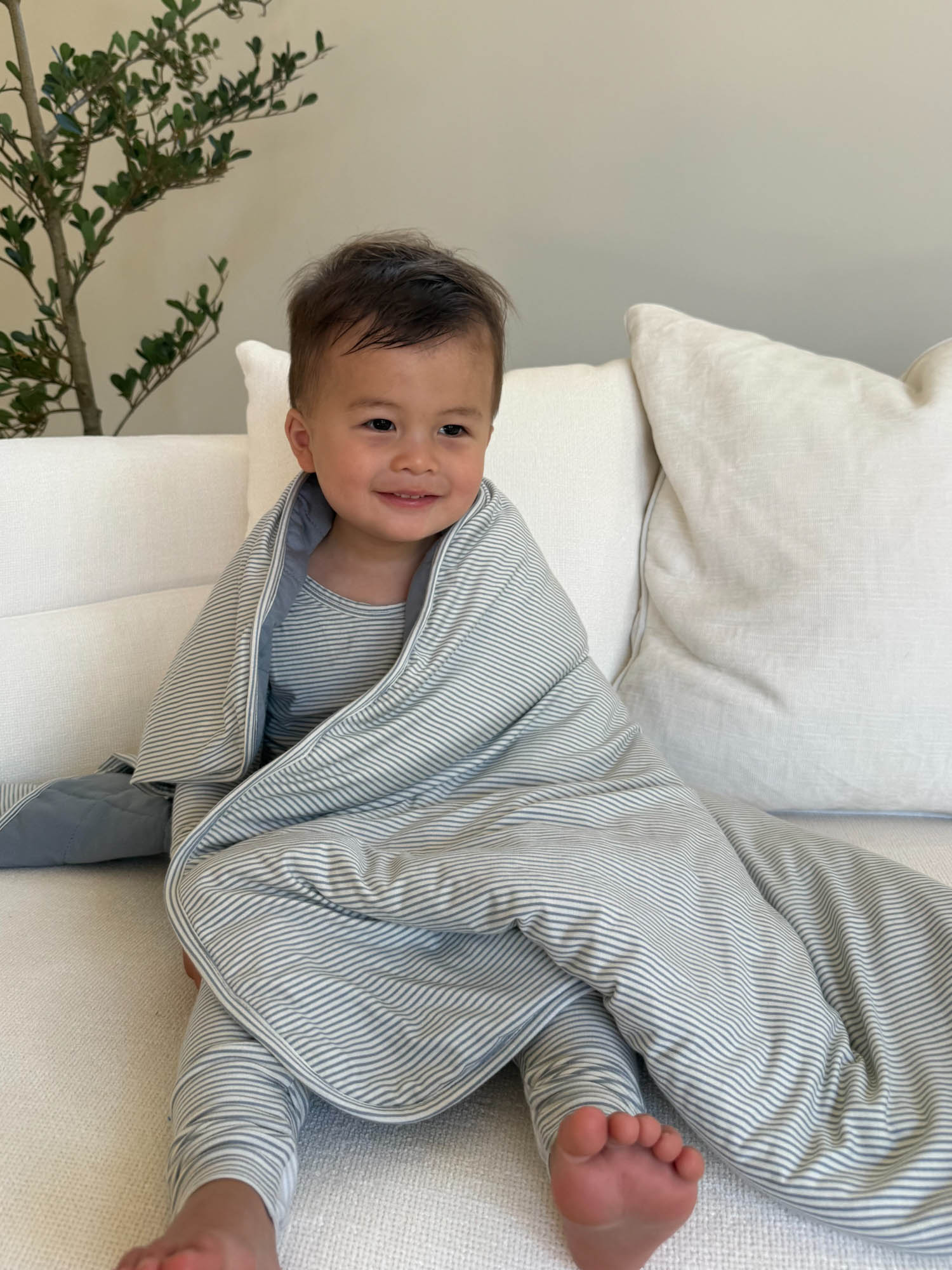 Cloud Blanket - Blue stripe / 0.5 TOG