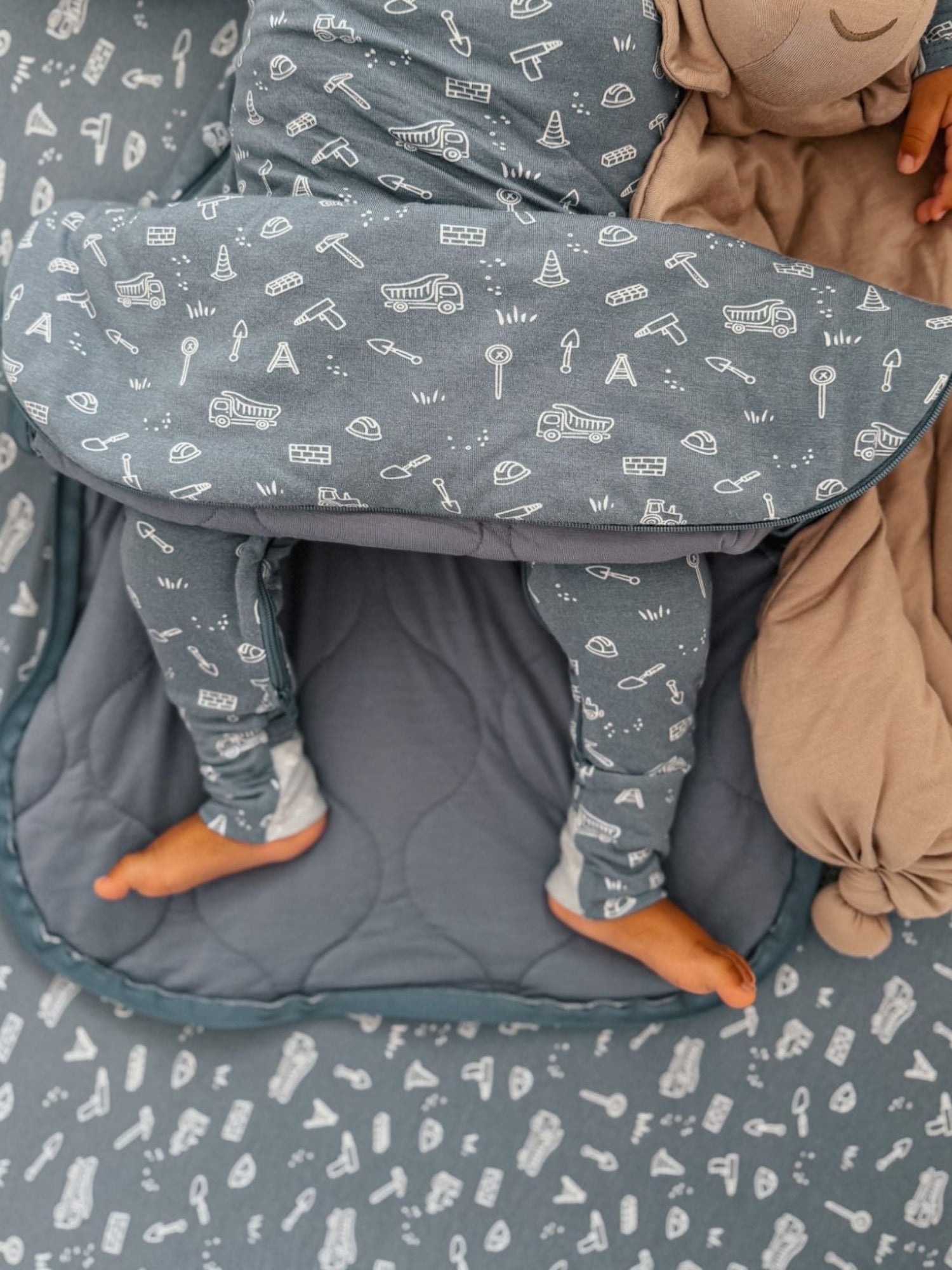 Construction Dark Blue 1.0 TOG Bamboo Viscose Swaddle Sleep Sack