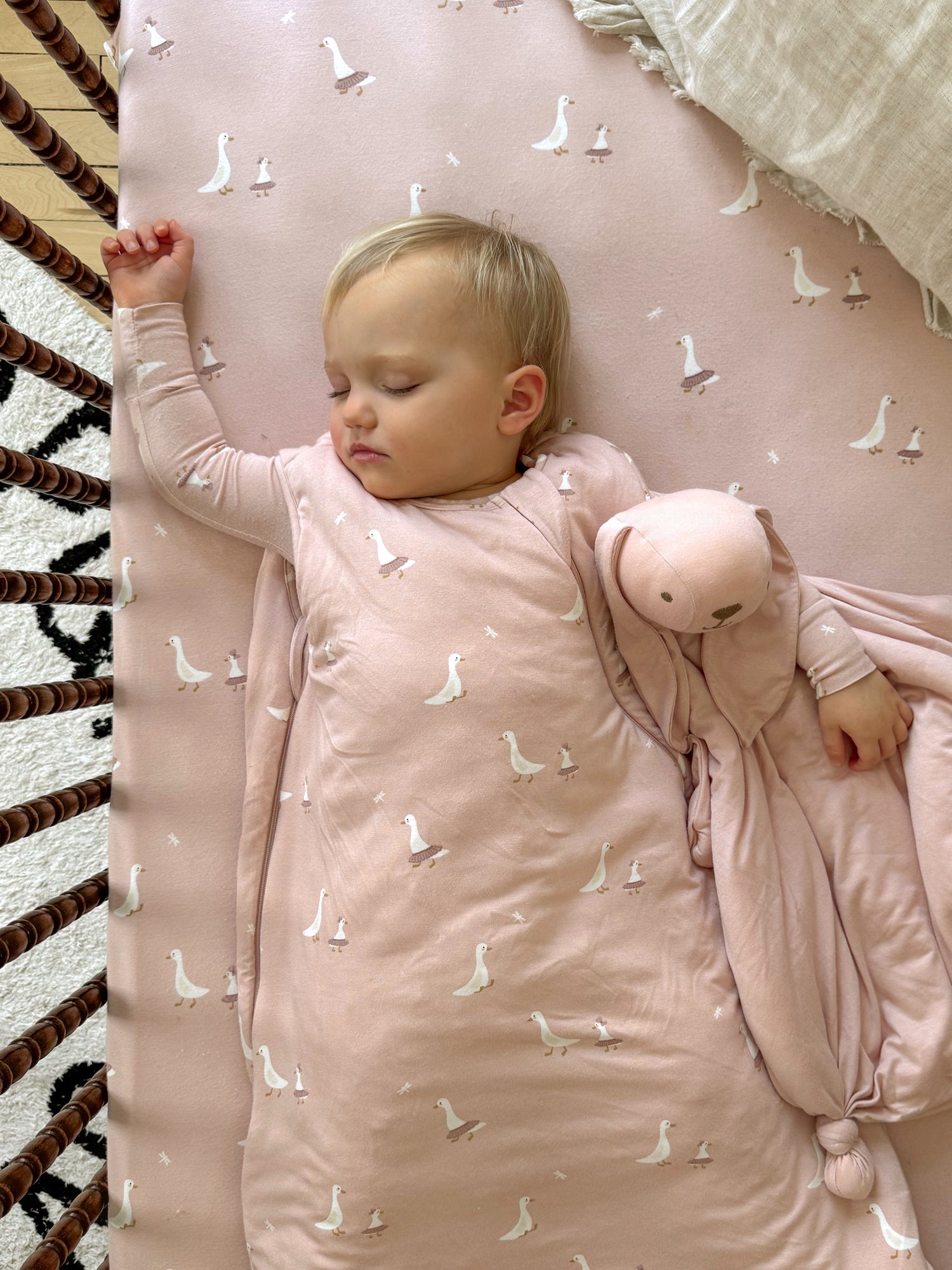 Stella: Blush Pink Bamboo Viscose Bunny Lovey | günamüna