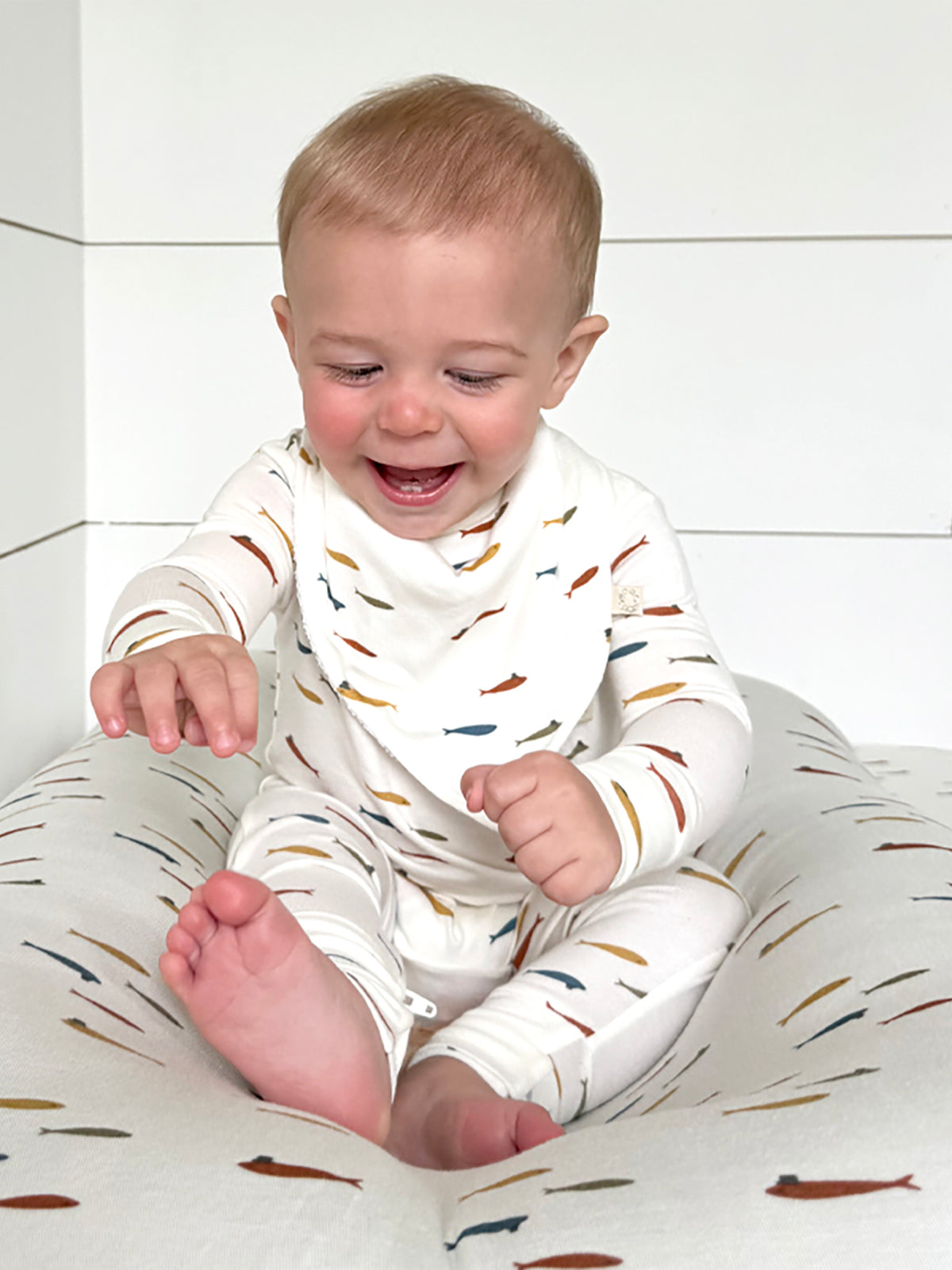 Changing Pad Cover - Fish with a Hat