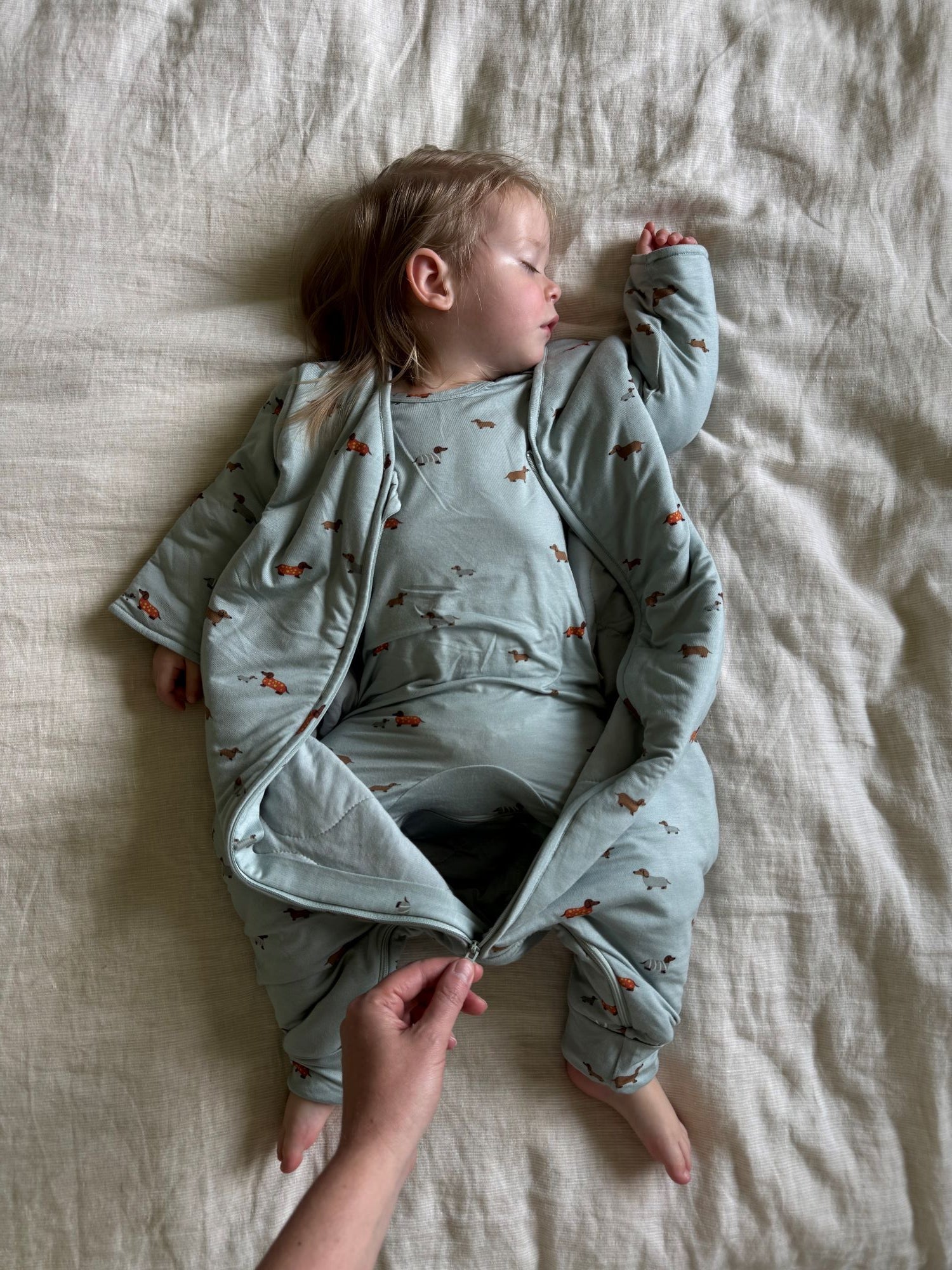 Long Sleeve Footie Sleep Sack - Woof / 2.5 TOG