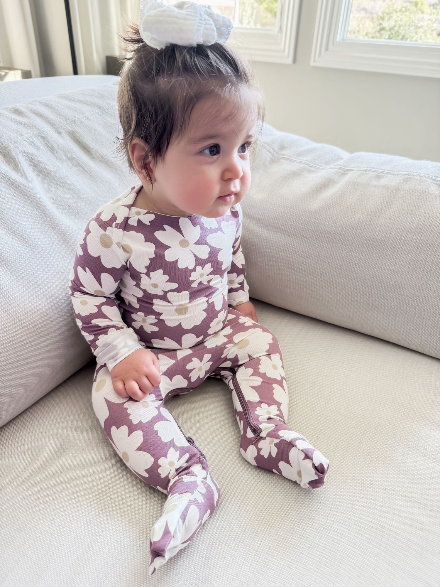 Blossom Mauve Convertible Footie Pajamas | günamüna Blossom Mauve Convertible Footie Pajamas | günamüna