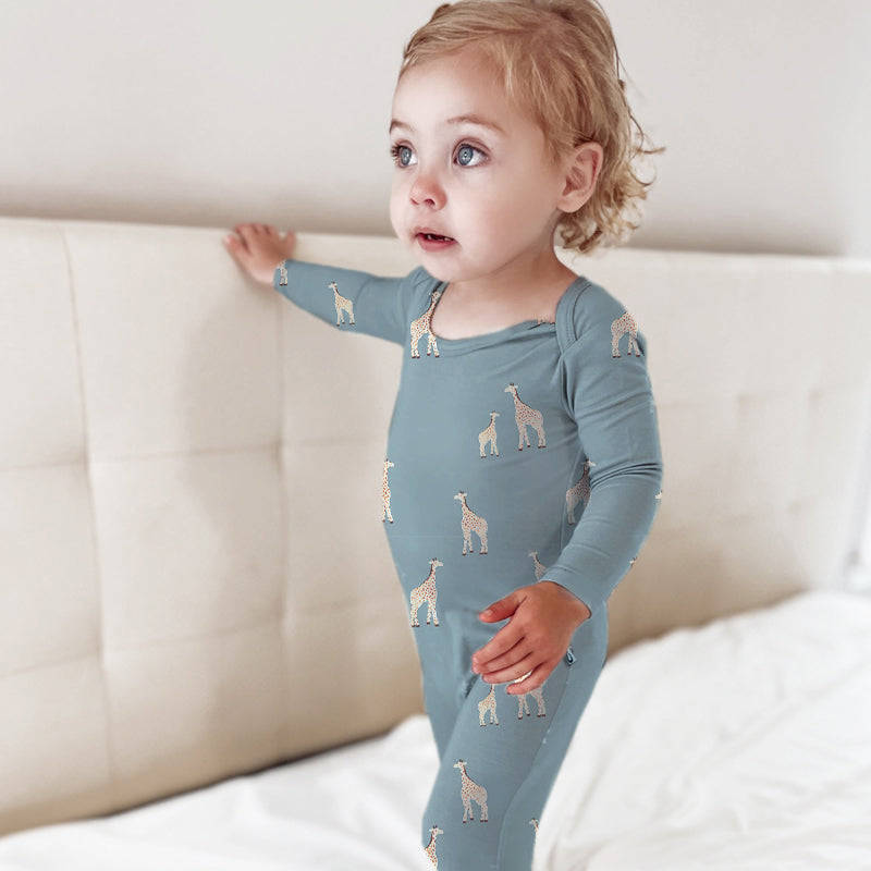 Convertible Pajama - Giraffe Moss