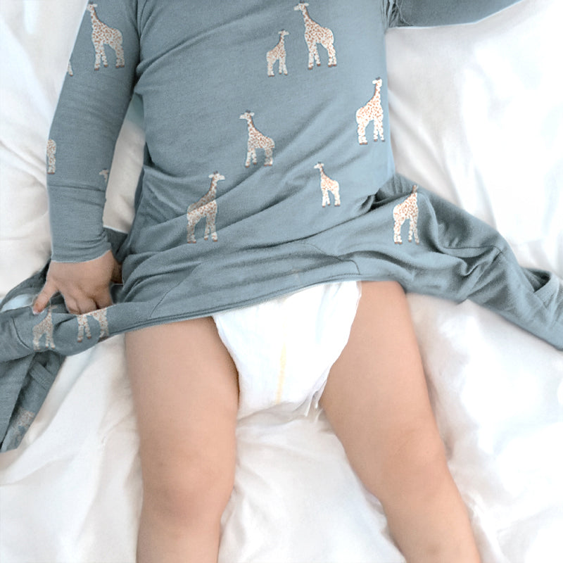 Convertible Pajama - Giraffe Moss