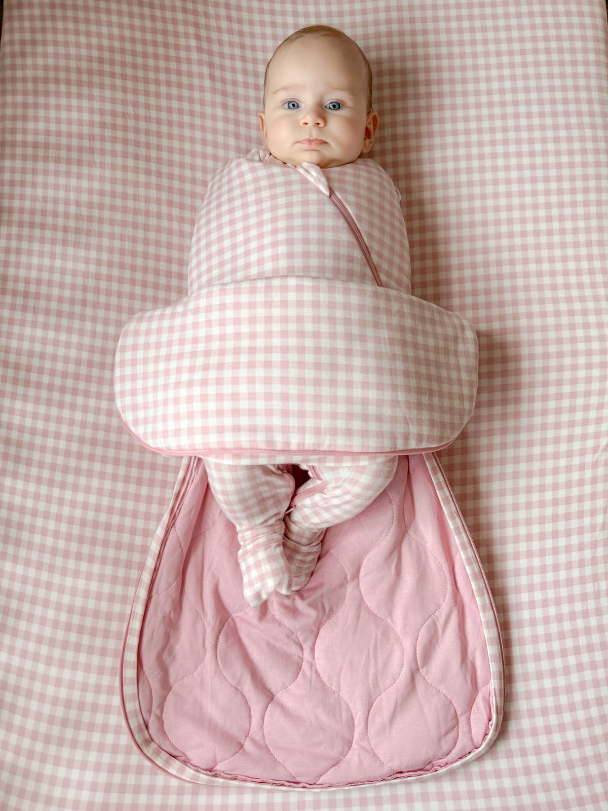 Swaddle Sleep Sack - Pink Gingham / 1.0 TOG
