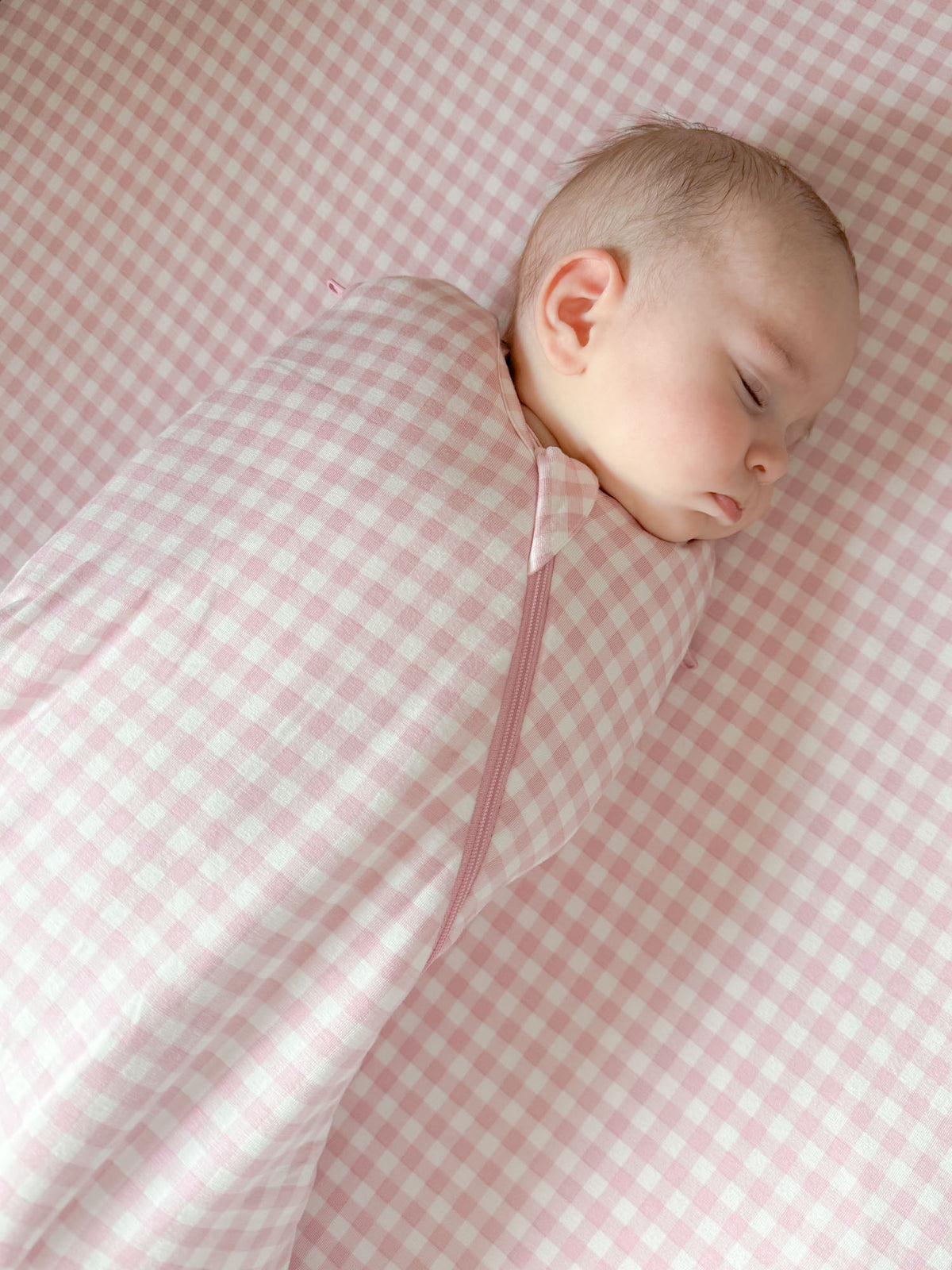 Swaddle Sleep Sack - Pink Gingham / 0.5 TOG
