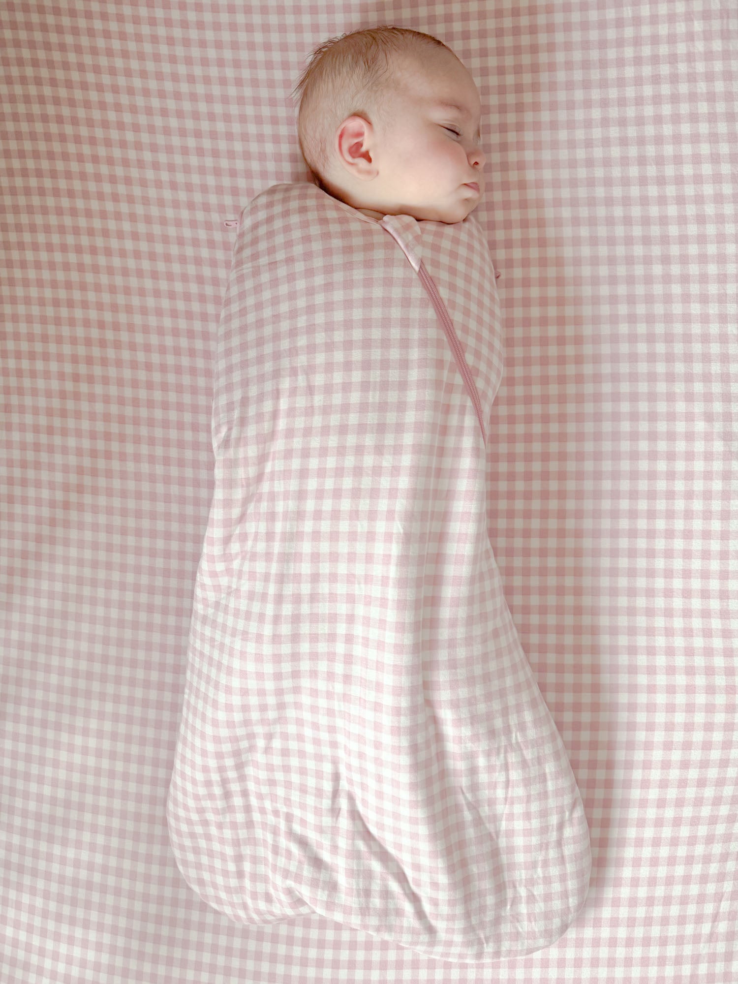 Swaddle Sleep Sack - Pink Gingham / 0.5 TOG