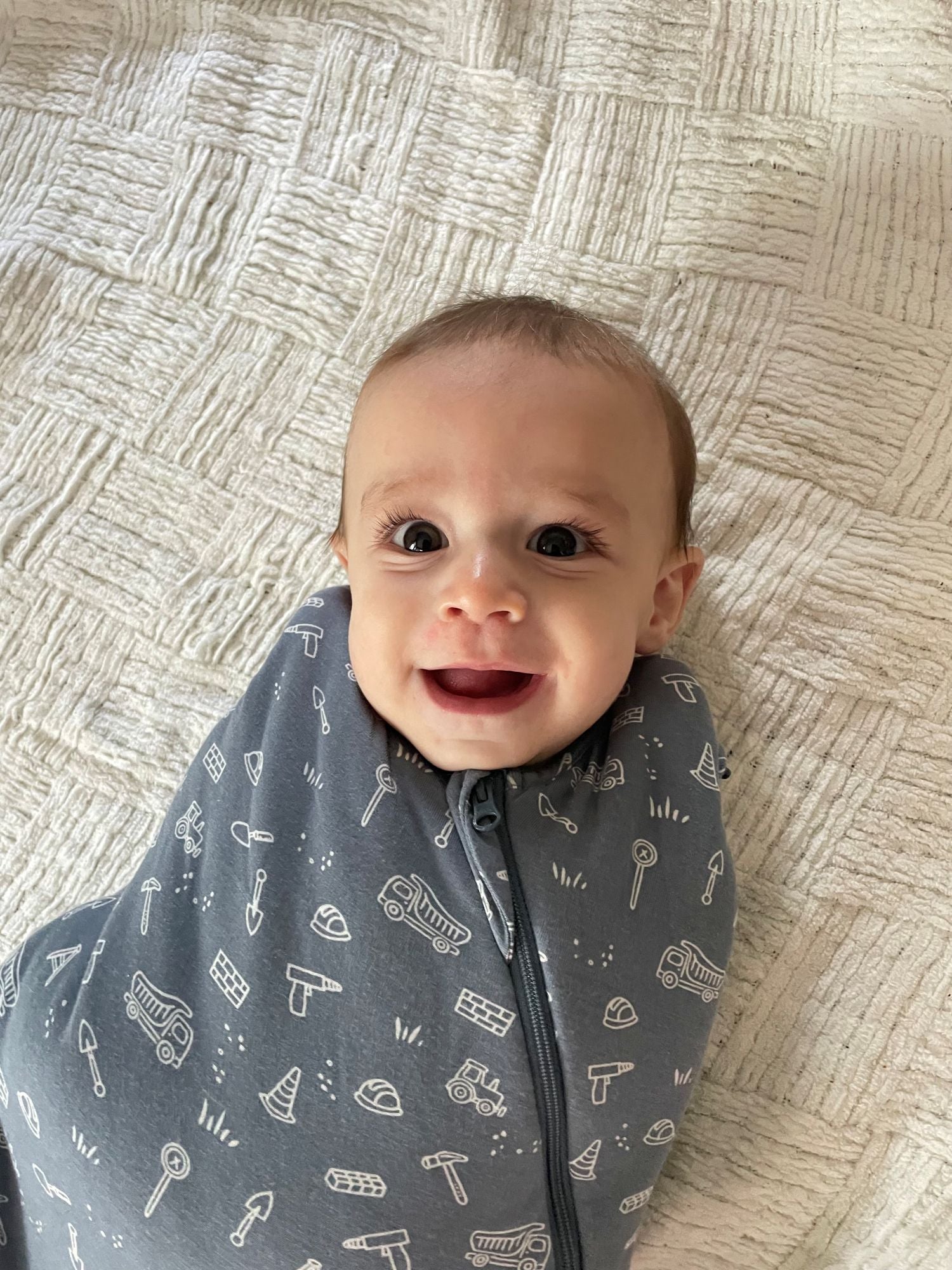 Construction Dark Blue 1.0 TOG Bamboo Viscose Swaddle Sleep Sack