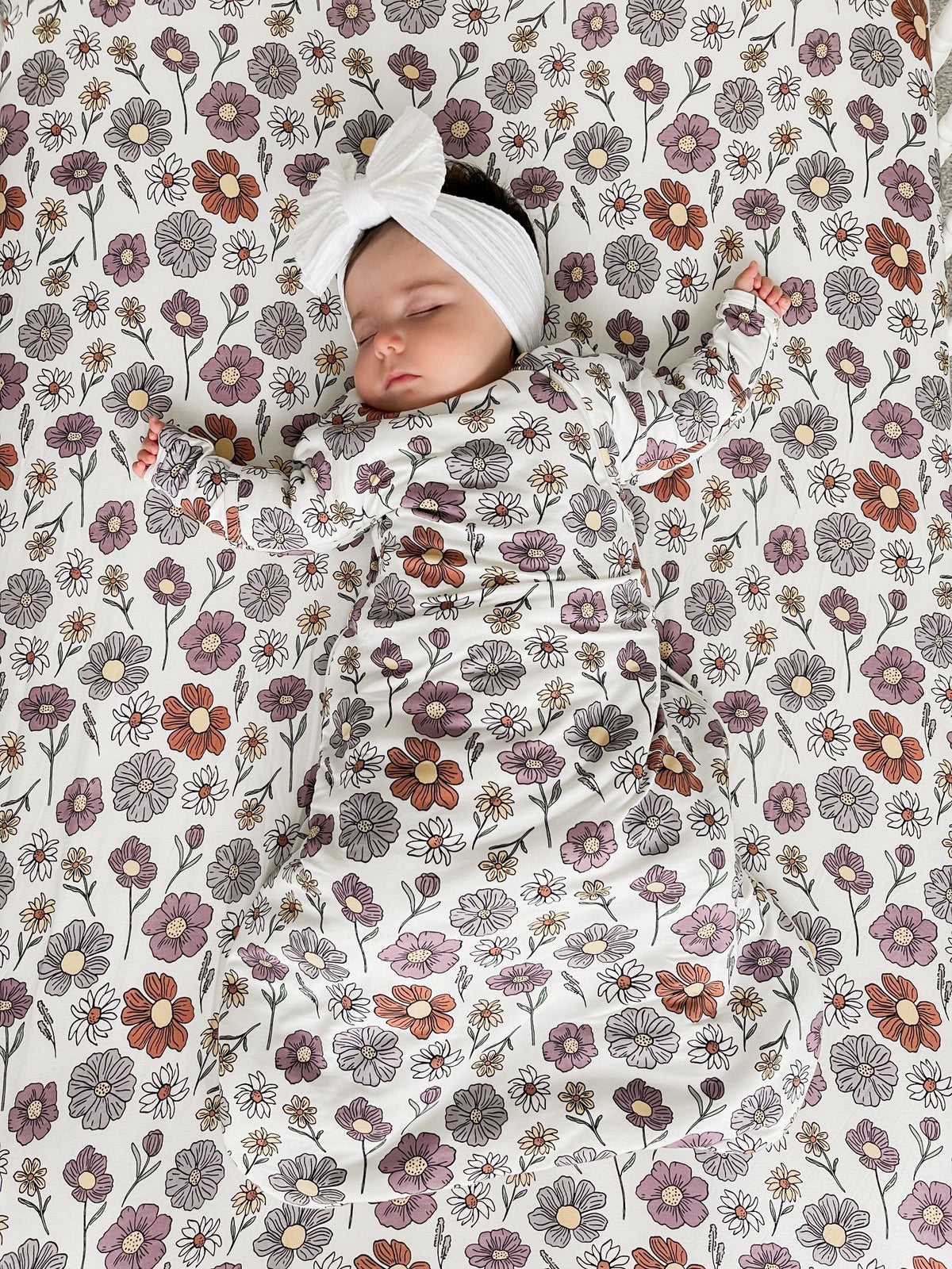 Long Sleeve Transitional Swaddle Sack - Bouquet / 1.0 TOG