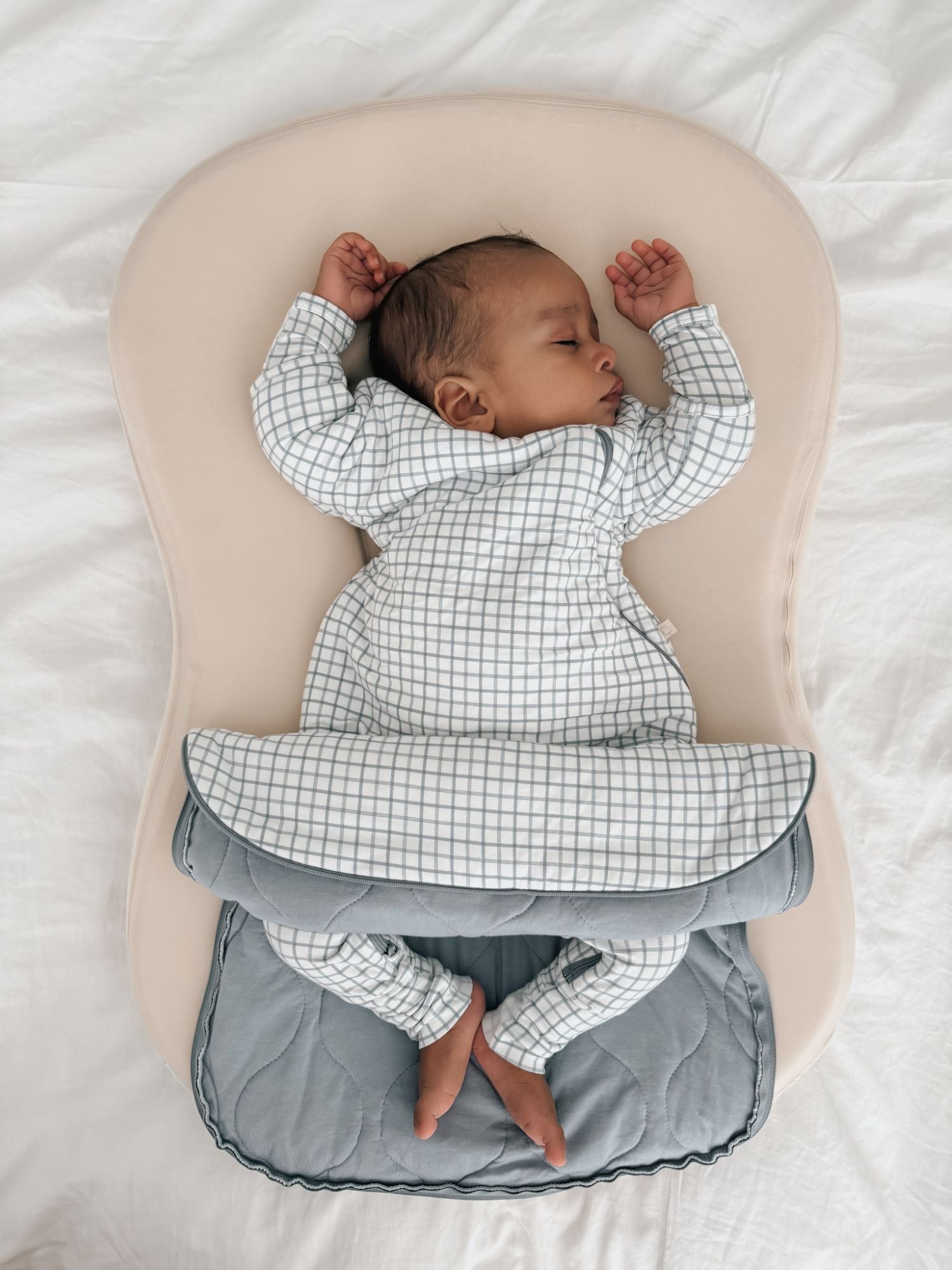 Long Sleeve Transitional Swaddle Sack - Checkmate / 1.0 TOG